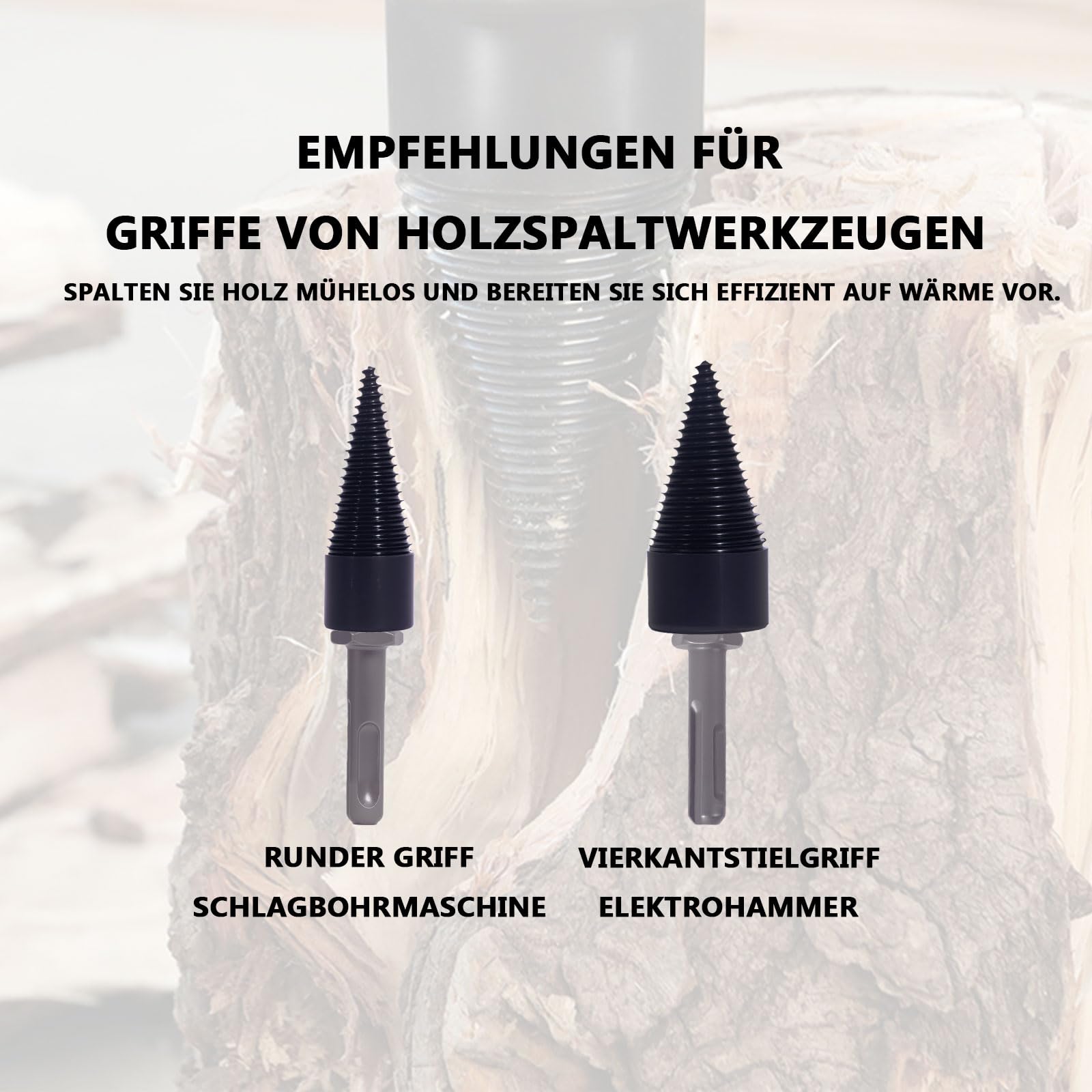 CSOOM Holzspalterbohrer Set – 2 Stück (42 Mm + 32 Mm) – Konischer Schraubenkegel Für Bohrmaschine, Ideal Zum Brennholzspalten CSOOM Holzspalterbohrer Set – 2 Stück (42 Mm + 32 Mm) – Konischer Schraubenkegel Für Bohrmaschine, Ideal Zum Brennholzspalten