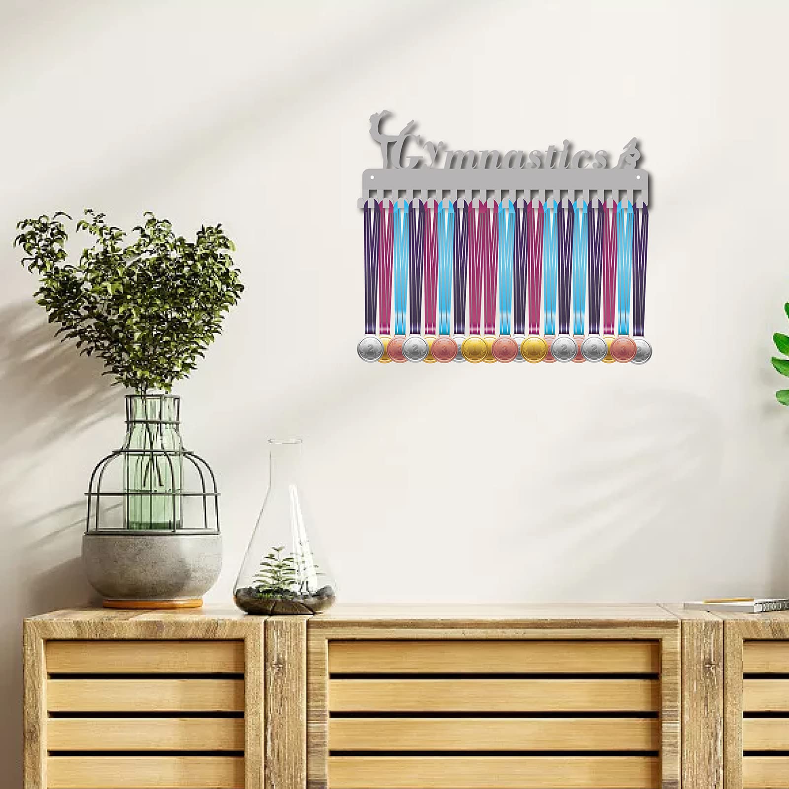 CREATCABIN Porta Medaglie Da Parete In Acrilico - 29x13 Cm, Con Ganci, Per Esporre Medaglie Sportive - Foto 5