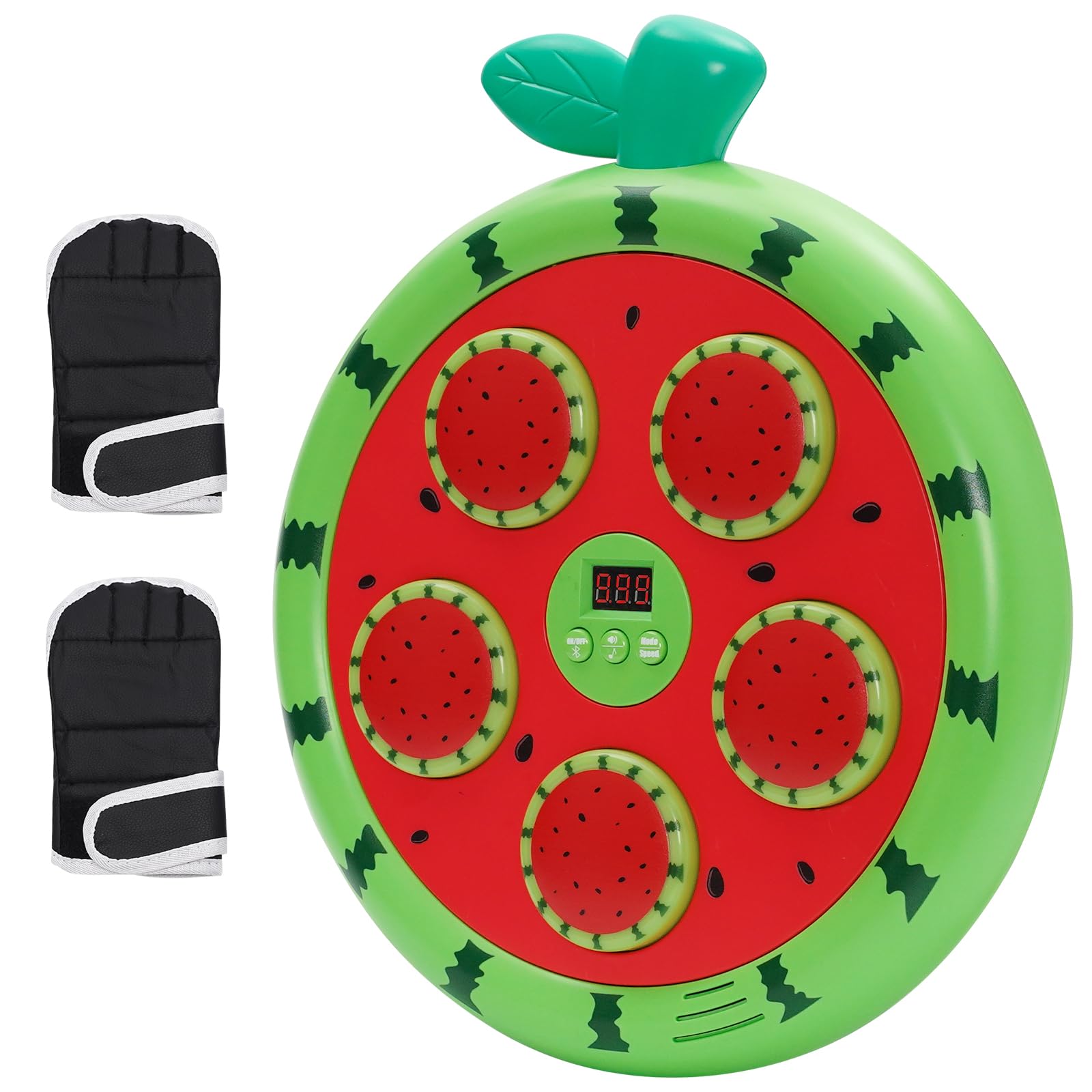 Music Boxing Machine for Adults&Kids, Wall Mounted Smart Musical Boxing Trainer with Gloves, Workout Punching Machine for Home, Training Equipment (Watermelon)
