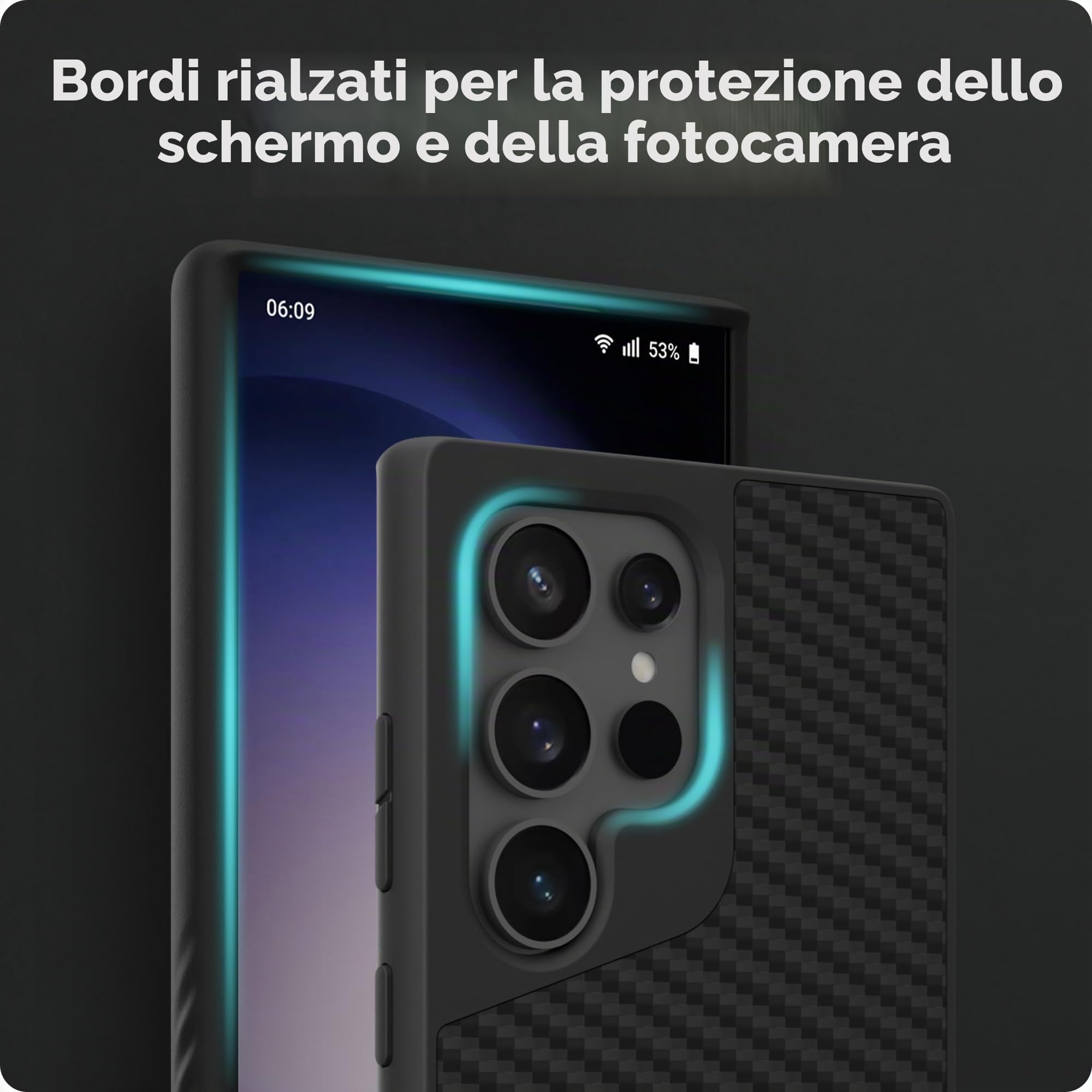 Mous per Samsung Galaxy S24 Ultra Cover Compatibile con MagSafe, Limitless Fibra di Carbonio - Antiurto