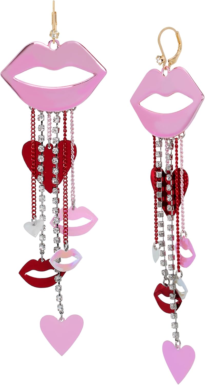 Betsey Johnson Womens Sweetheart Earrings