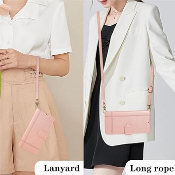 Xiaomi Poco X6 Pro Case, Notebook Type, Mobile Cover, 6 Card Storage, Coin Purse, Cosmetic Mirror, Xiaomi K70E Cover, Shoulder Strap, Stylish, Simple, Smartphone Case, Compatible with Xiaomi
