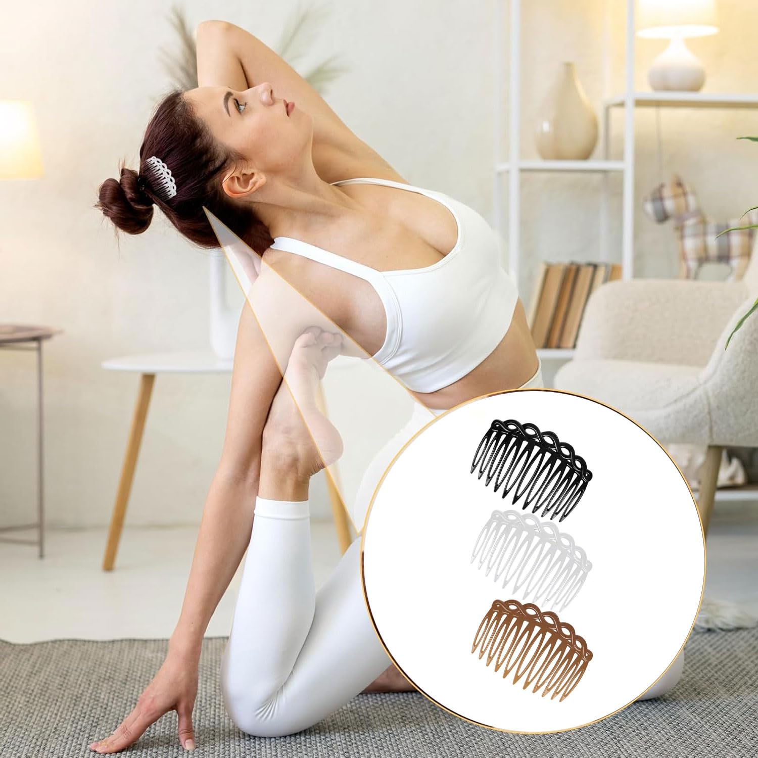 Juego de 6 peines laterales franceses antiestáticos para el cabello,peines de inserción de 11 dientes,accesorios decorativos para mujeres,para novias,velos de boda y eventos especiales.