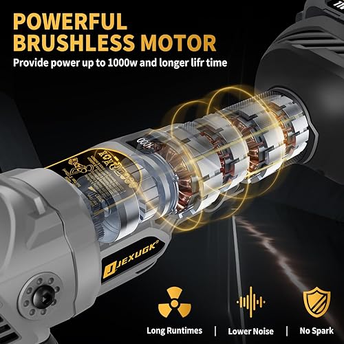 Miniatura 3 de Pulidora inalámbrica de coche de 5 pulgadas, pulidora profesional sin escobillas de 21 V con 2 baterías de 4.0 Ah, Pulidora orbital de Autos