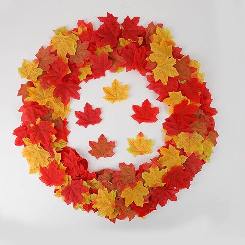 Miniatura 4 de Hojas de otoño, 1100 hojas de otoño sin olor, hojas de arce artificiales, hojas de otoño para bodas, decoraciones de Acción de Gracias para hojas