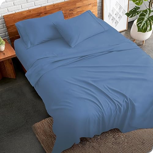 Miniatura 7 de Juego de sábanas suaves de lujo de 4 piezas de 800 hilos, 100% algodón egipcio, tamaño Queen, tejido de satén súper suave, se ajusta a colchones de