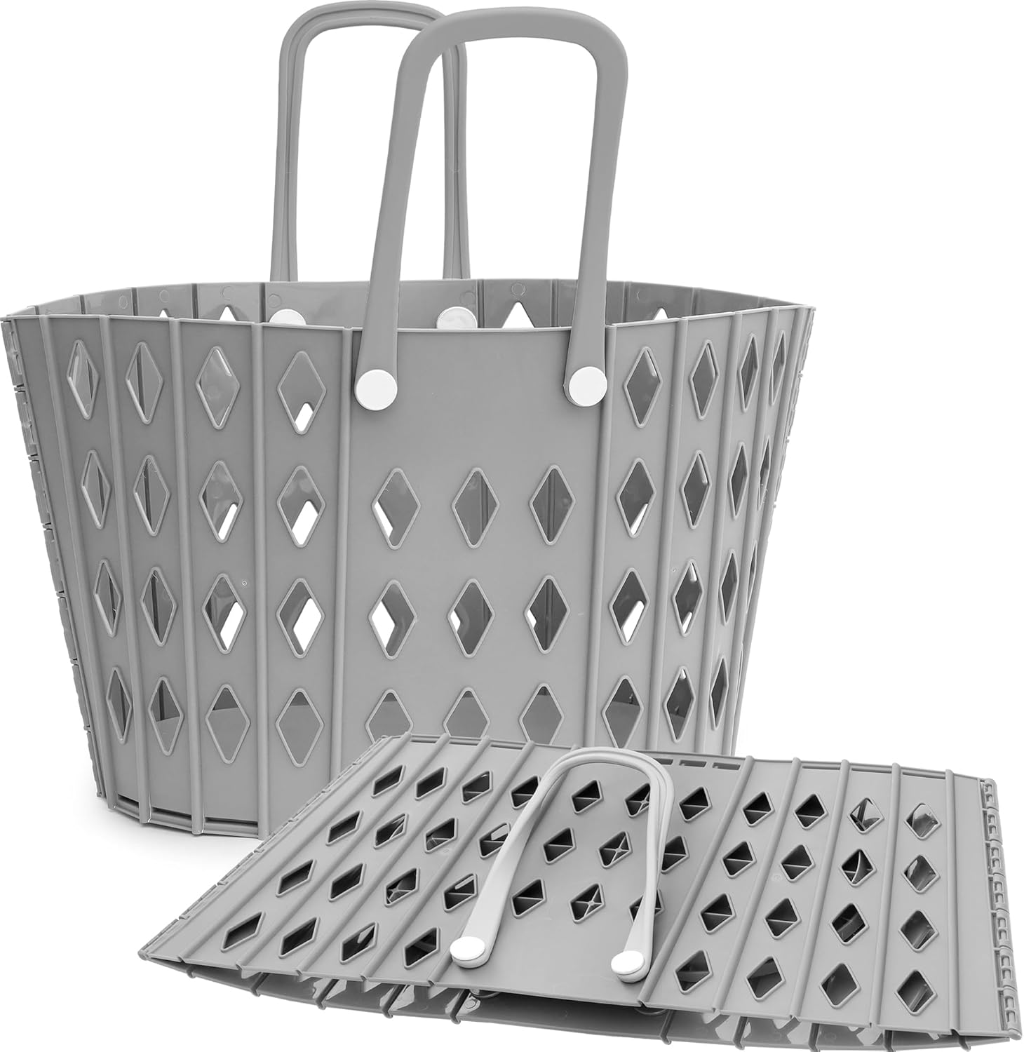 Collapsible Laundry Baskets Durable Foldable Hamper for Room Organization, Blue & Gray Laundry Basket Set - 2 pack, 45L
