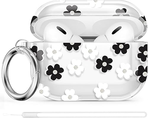Miniatura 12 de Maxjoy Funda para AirPods Pro de 2ª/1ª generación, funda transparente para AirPods Pro 2 para mujeres, funda suave para AirPod Pro 2 con correa de