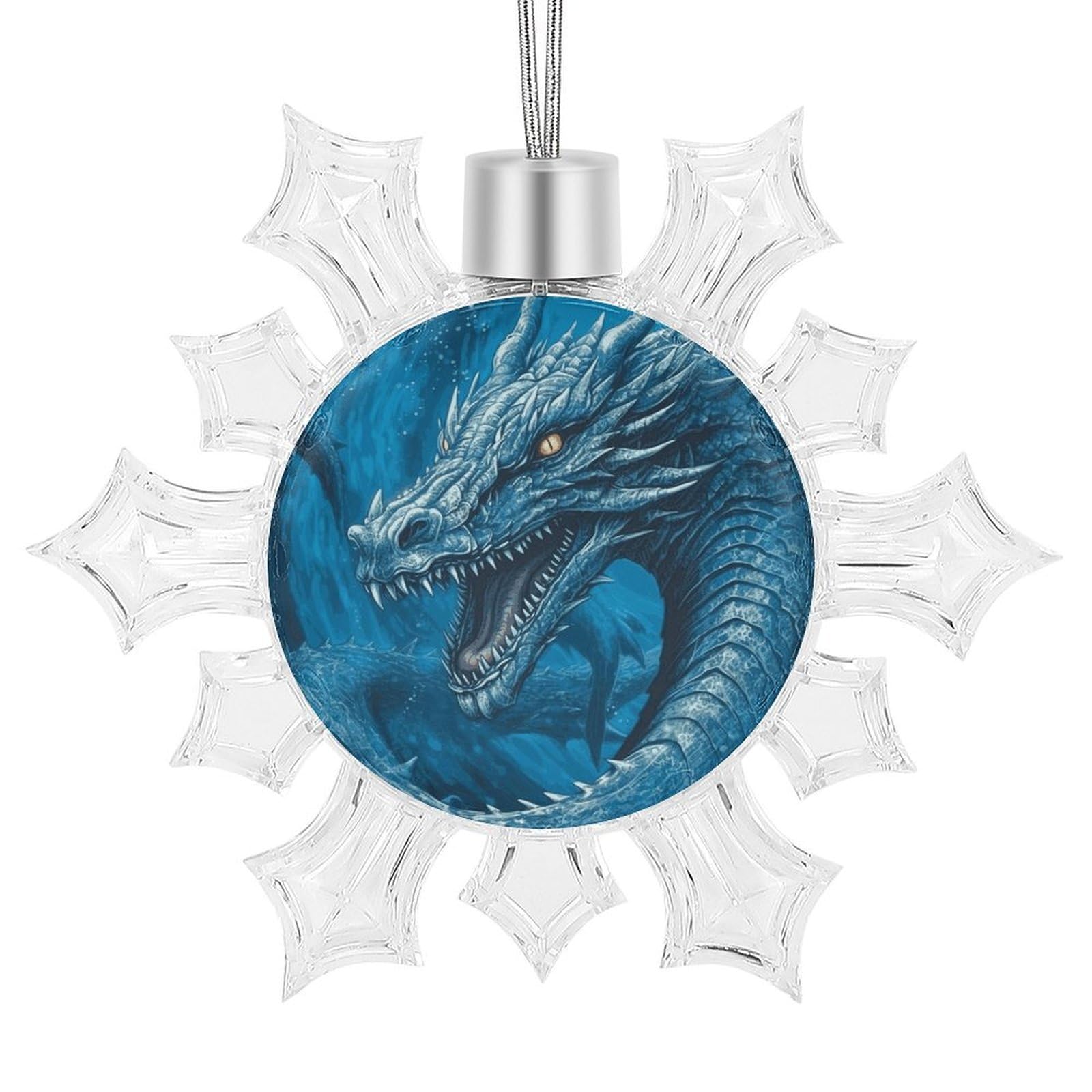 Dragon Cool Blue Snowflake Ornaments Cute Snowflake Pendant Exquisite Christmas Tree Ornaments for Christmas Weddings New Year Birthday Holiday Celebration
