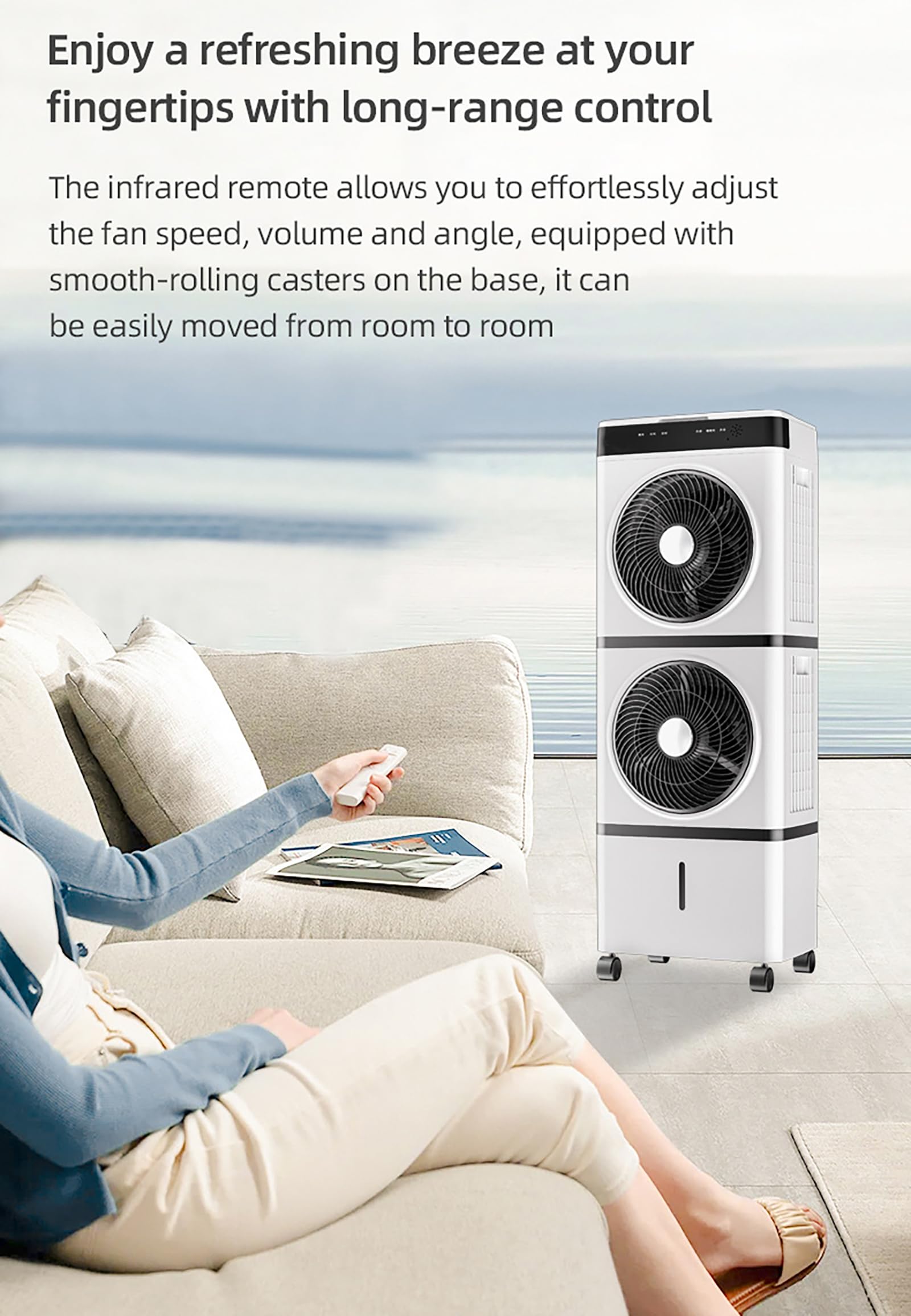 Enfriadores/Acondicionadores De Aire Evaporativos con Control Remoto Square Three Fans