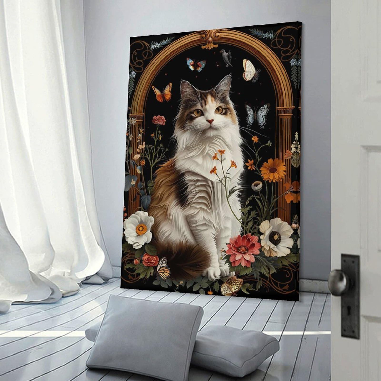 Junmoney Turkish Van Hanging Wall Art, 16x24inch(40x60cm), for Bedroom Walls, Guest Spaces Or Lounges, An Easy Wall Refresh for Bedrooms