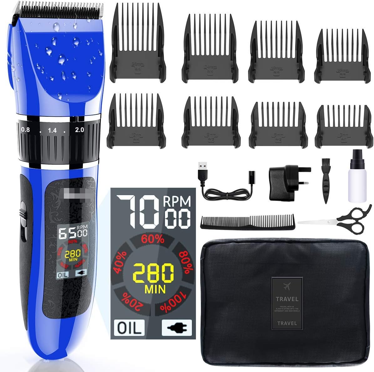 Ceenwes Dog Clippers Low Noise Pet Clippers Rechargeable Dog Trimmer