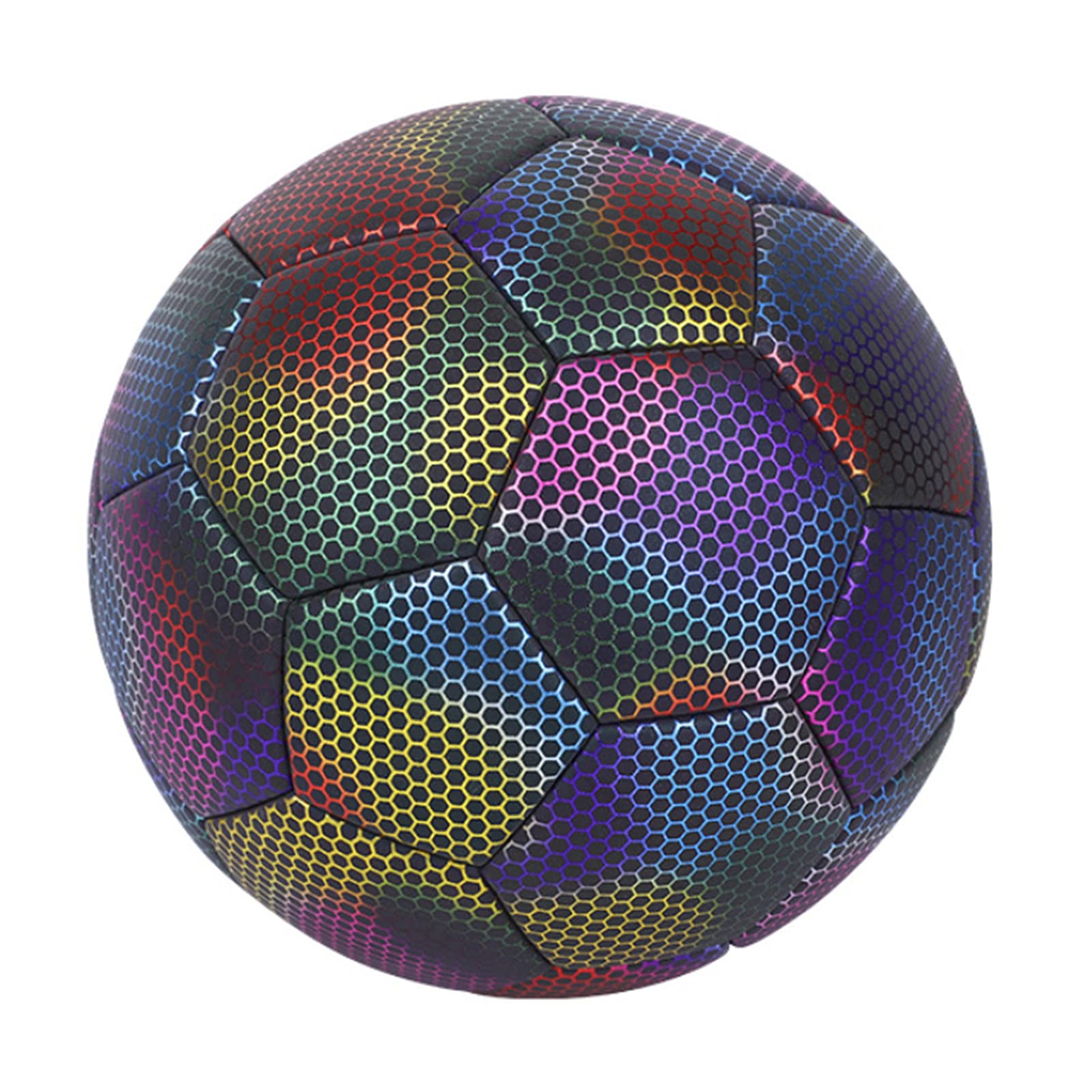 Pallone da calcio riflettente resistente all'usura antiscivolo che si illumina al buio con buona elasticità e sensazione confortevole per l'allenamento di squadra di calcio