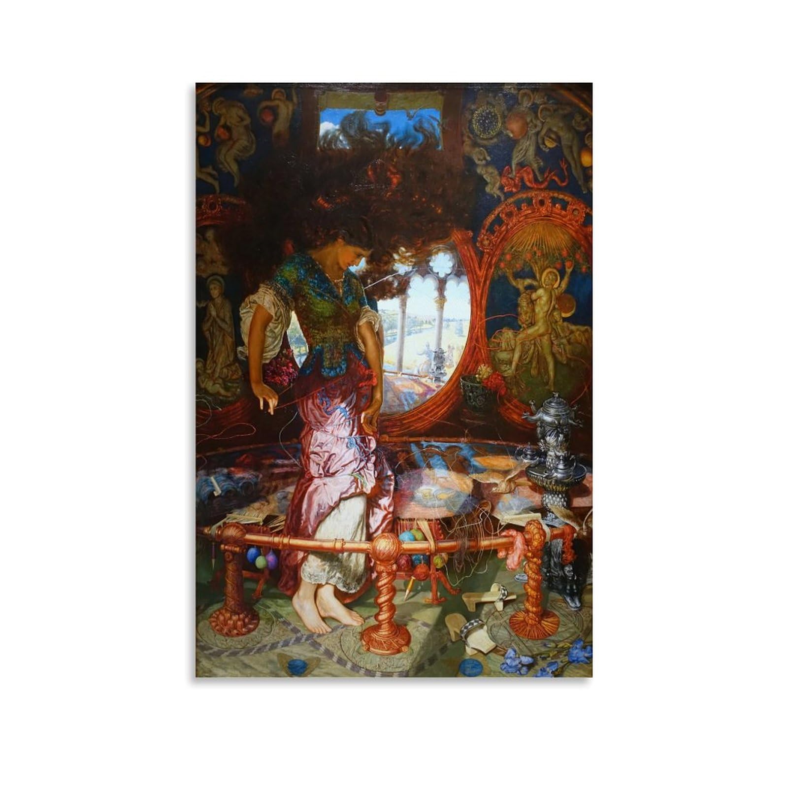 La Dame de Shalott Impression sur Toile William Holman Hunt 60x90cm - 8