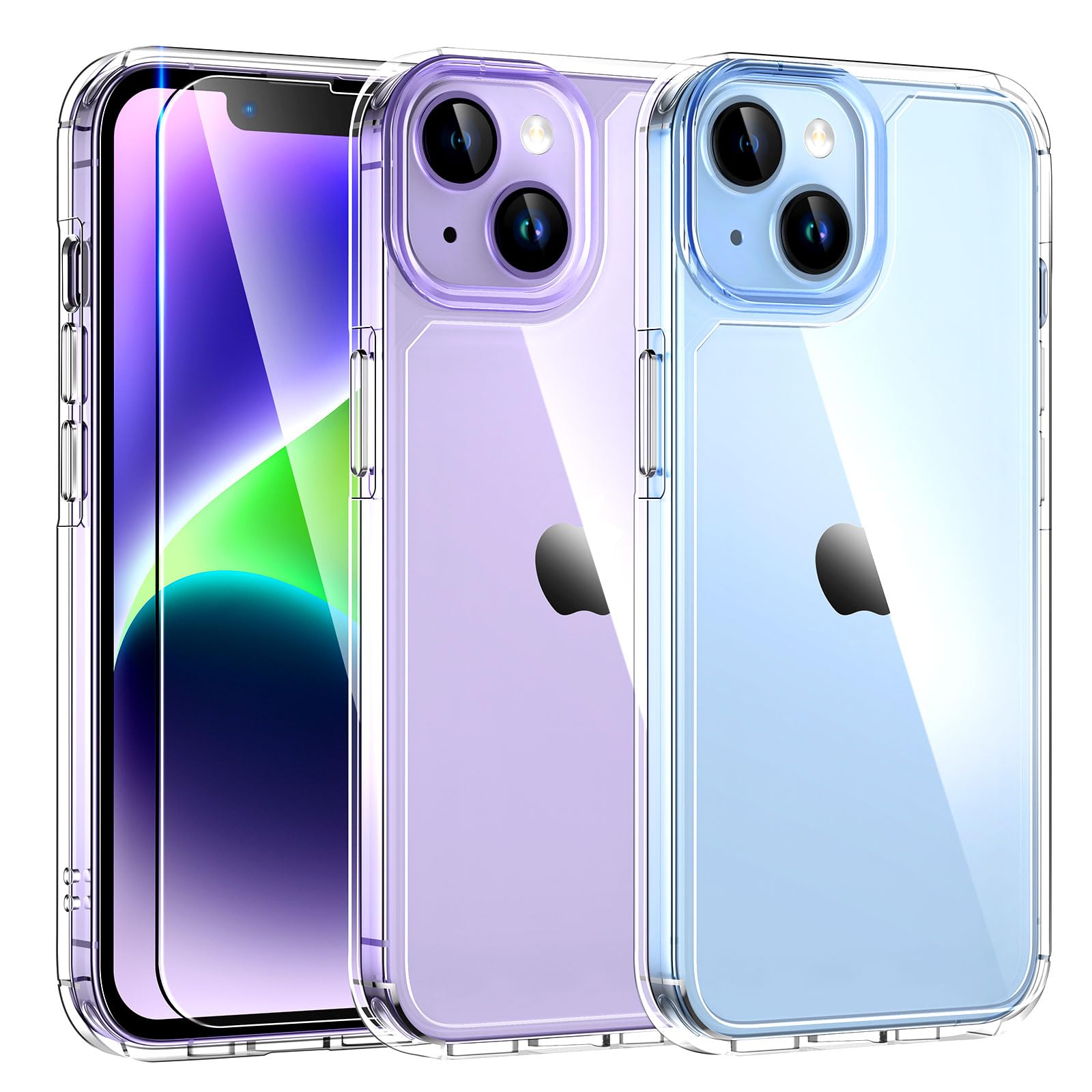 TAURI Funda para iPhone 13/iPhone 14, Compatible con MagSafe [No amarillea] con Vidrio Templado, Carcasa Nueva para iPhone 13/iPhone 14,Funda Ultra Fina antichoque - Transparente — view 109