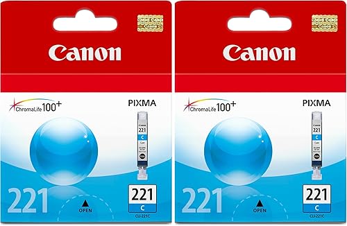 Canon CLI-221 cian compatible con impresoras iP4600iP3600iP4700, MP620MP640MP560, MP980MP990, MX860, MX870 (paquete de 2)
