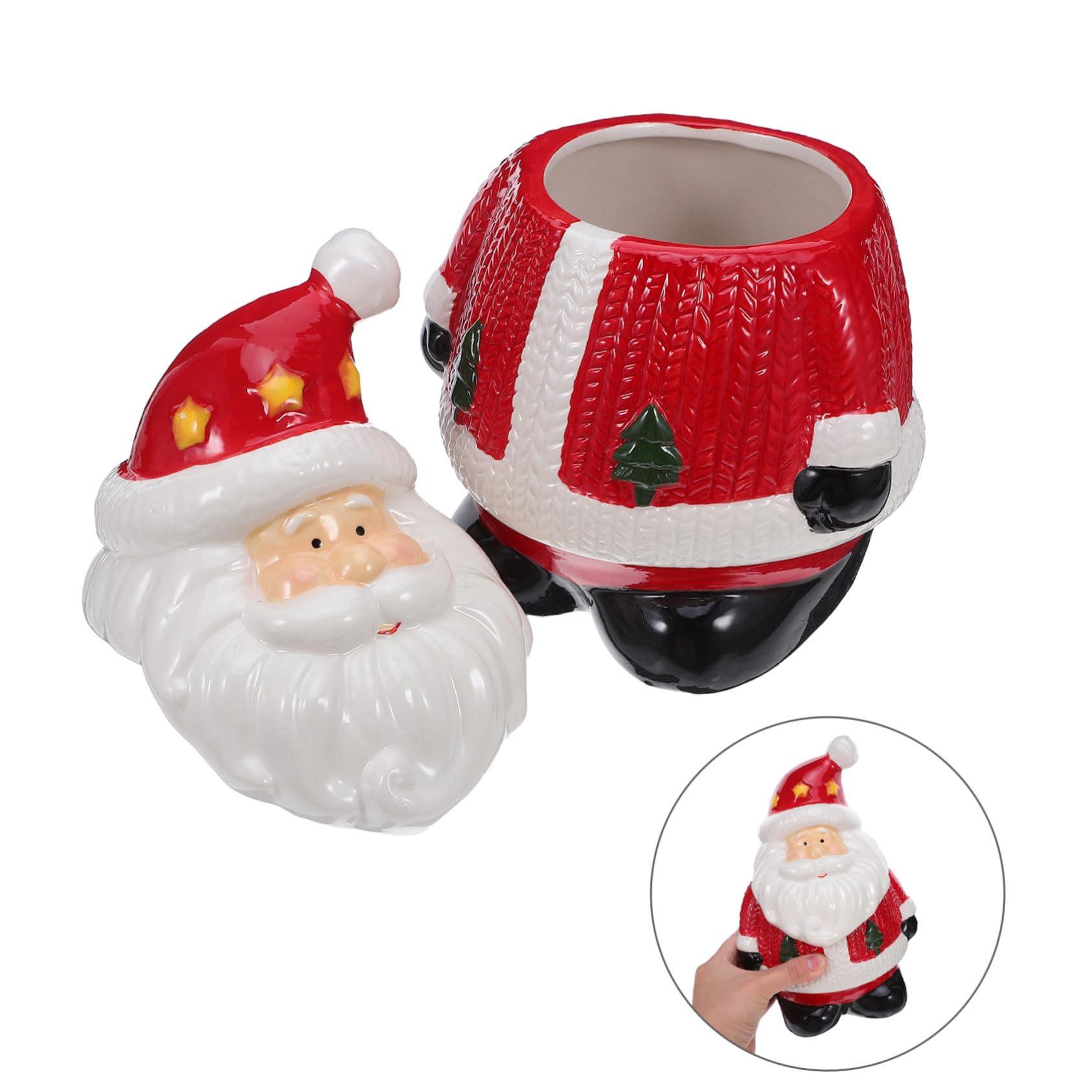 TOPBATHY Pot de bonbons biscuits décoration de noël Conteneur de bonbons de vacances Conteneur des friandises Pot de thé étanche des aliments