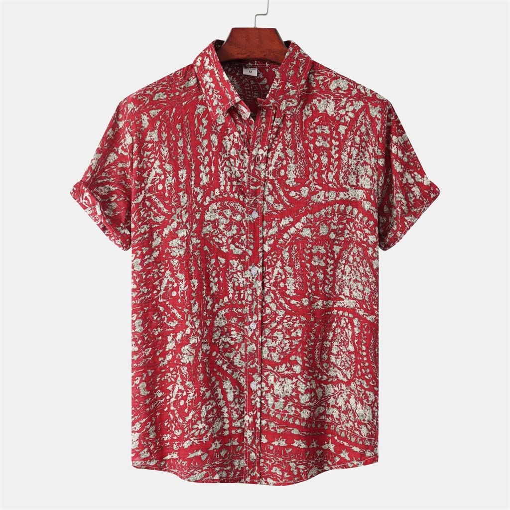 Hawaiihemden Herren Bedruckte Hemden Plus Size Herrenhemden Außenhandel (Farbe: A, Größe: L-Code)