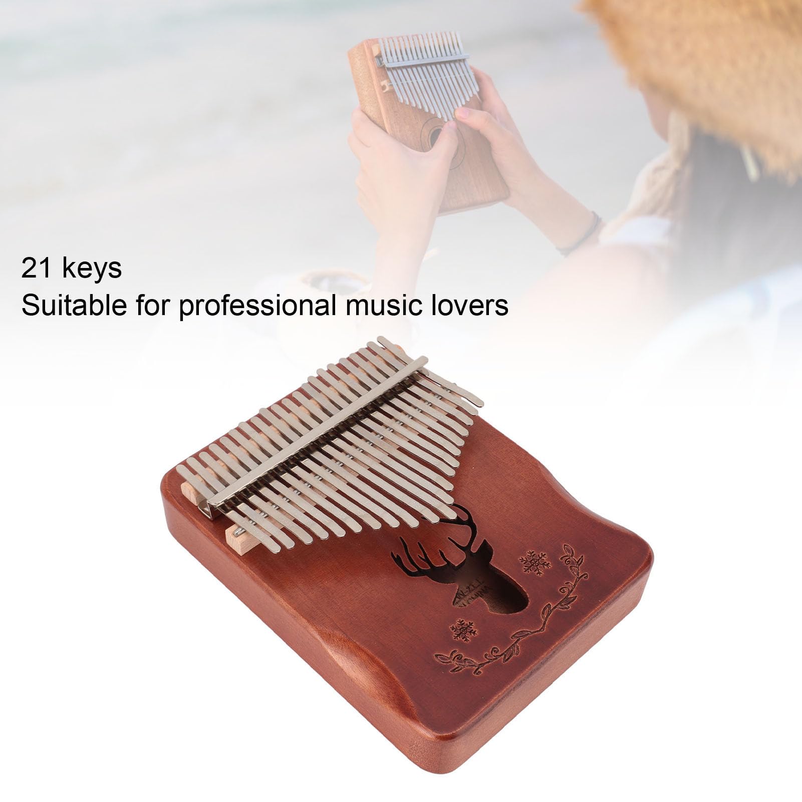 Kalimba Thumb Piano, Wygodna Konstrukcja, Doskonała jakość Dźwięku, Zaawansowane Grawerowanie, łatwe do Nauczenia się Dzięki Nutom Klawiatury, Idealny dla Początkujących