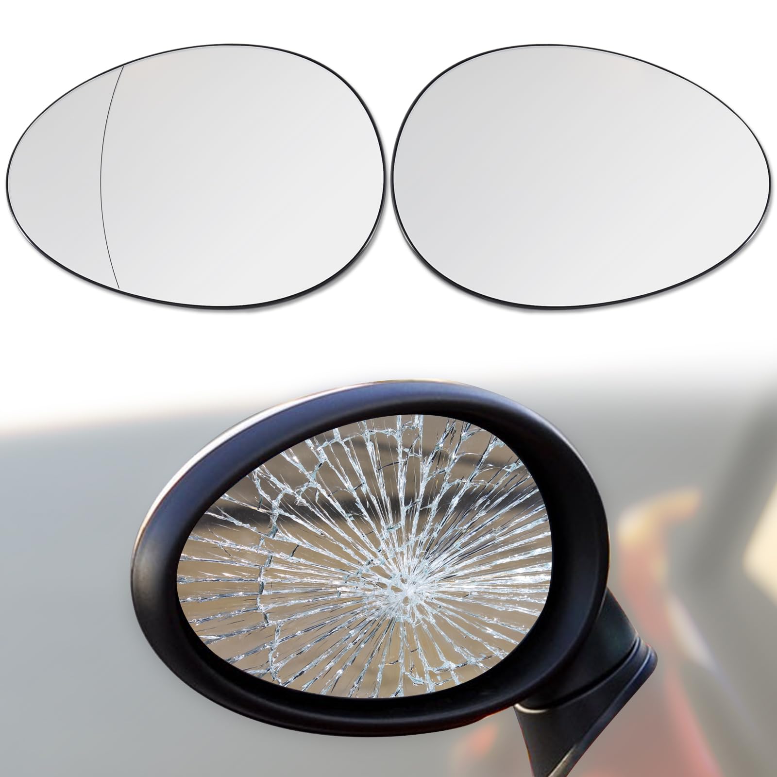 Driver Left Side Mirror Glass Assembly Fit For Mini Cooper 2007-2015 Replace 51169803193 51162755625, Left Heated Rearview Convex Mirror Glass With Rear Holder In | Whizz - Foto 5