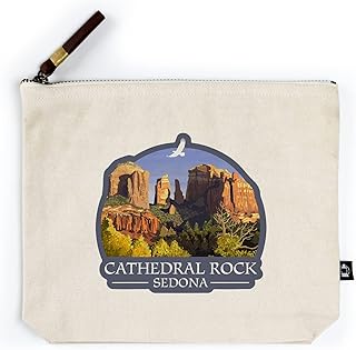 Lantern Press Sedona, Arizona, Cathedral Rock (Blue Water Version), Contour (100% Cotton Canvas Travel Accessory Go Bag)