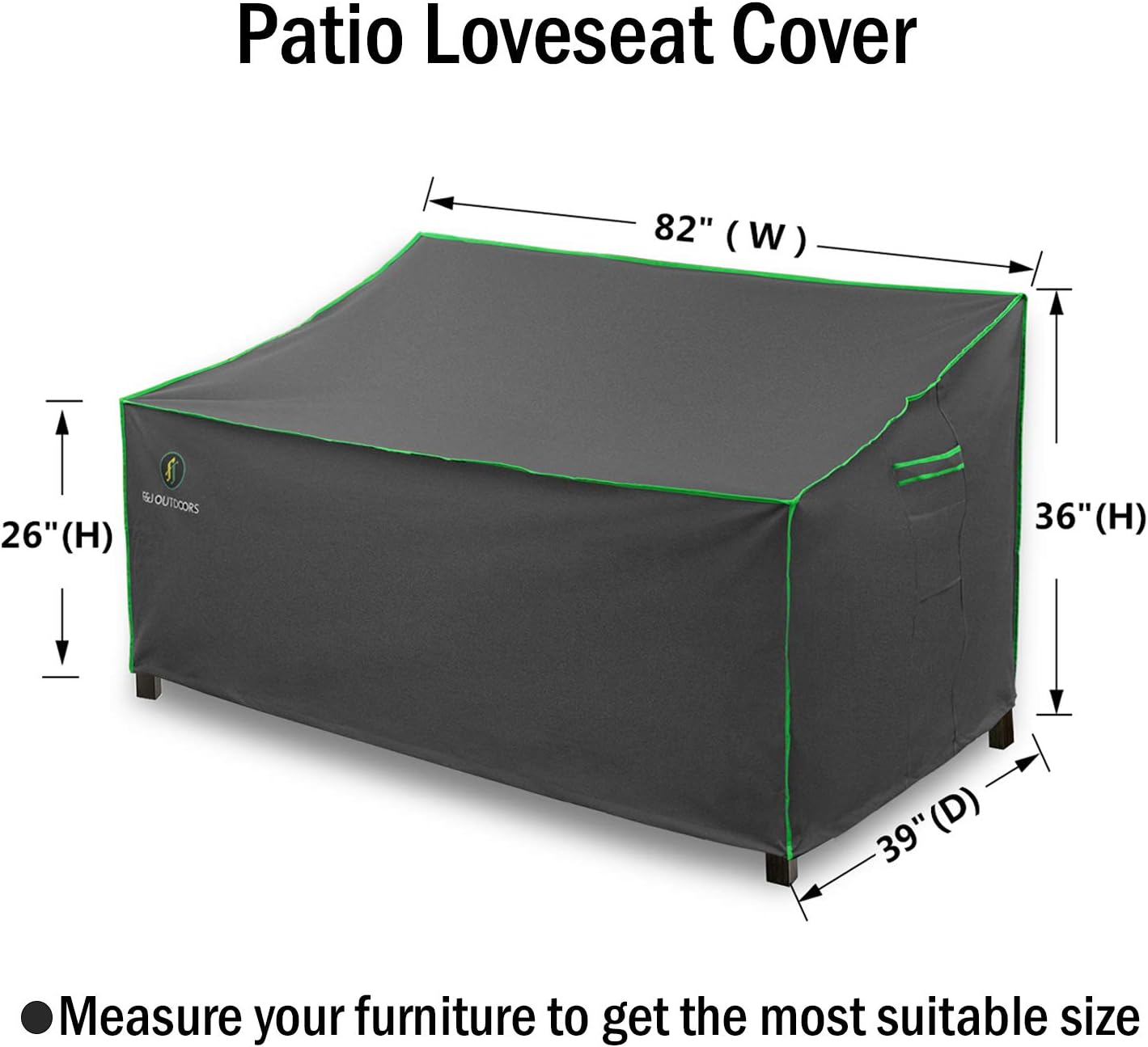 Patio Sofa Cover, Heavy Duty Waterproof UV Resistant Anti-Fading Outdoor 3-Seater Bench Cover, Grey, 82" W x 39" D x 36" H : Patio, Lawn & Garden