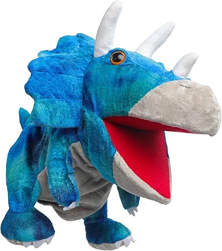 Vista 4 de Lindo muñeco de mano de dinosaurio, juguete de peluche abrazable, divertido dragón de Halloween, muñeca de dinosaurio, juguetes interactivos