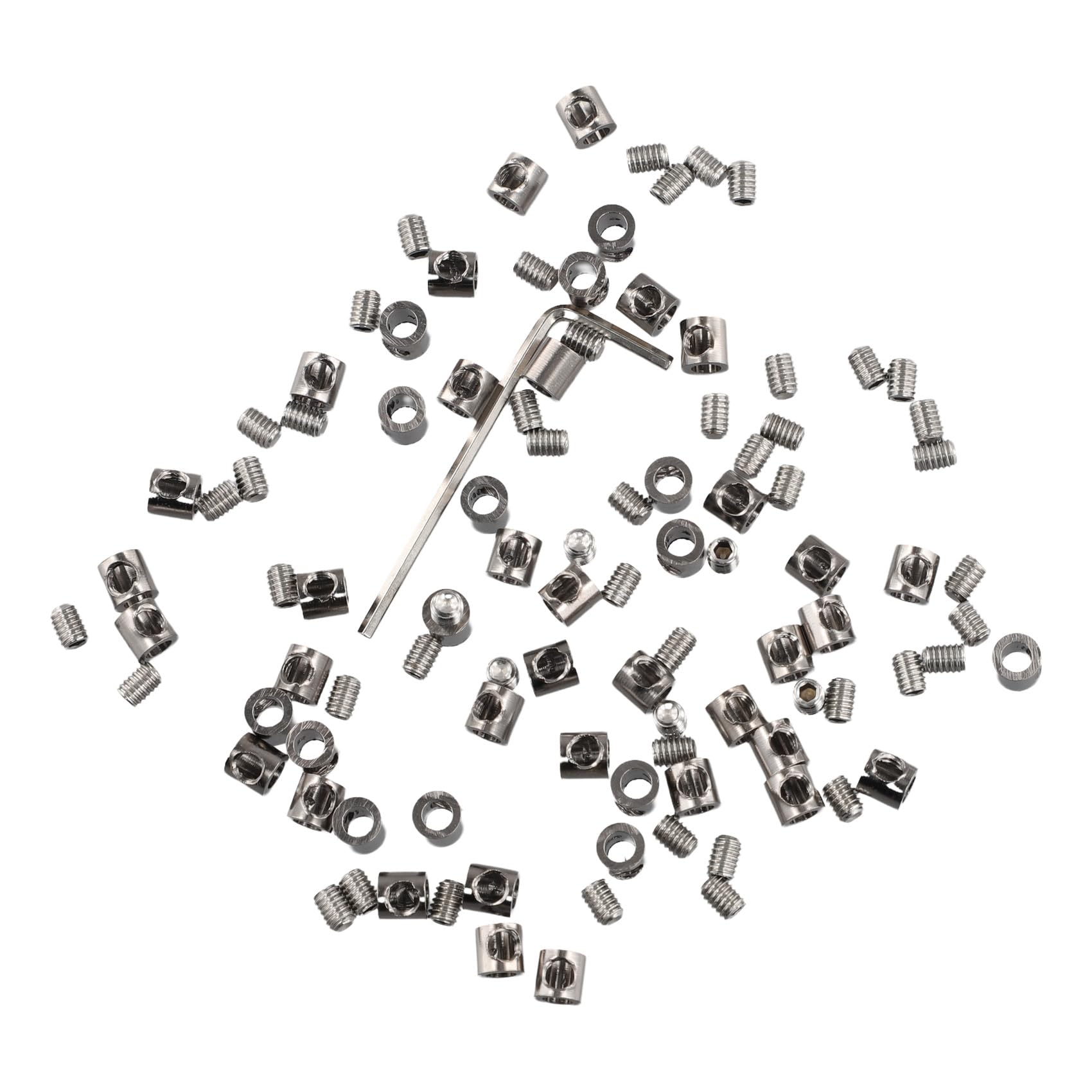 Osmond 50Pcs 3Mm Wire Rope Clamp For Cable Fastener Clip Adjustable Screw Copper Metal Fixture Sling Fixing Accessories