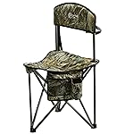 Portal Extra Large Quick Folding Tripod Stool with Backrest Fishing Camping Chair with Carry Strap (Camo)