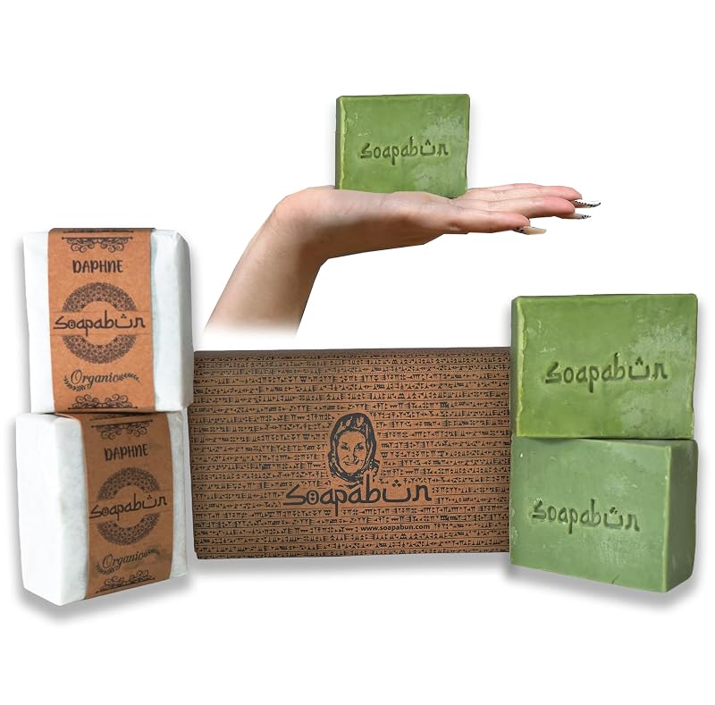 SOAPABUN Sabonete em Barra com Óleo de Louro e Azeite de Oliva, Artesanal, Fabricado na Anatólia, Pacote com 2, 287 g