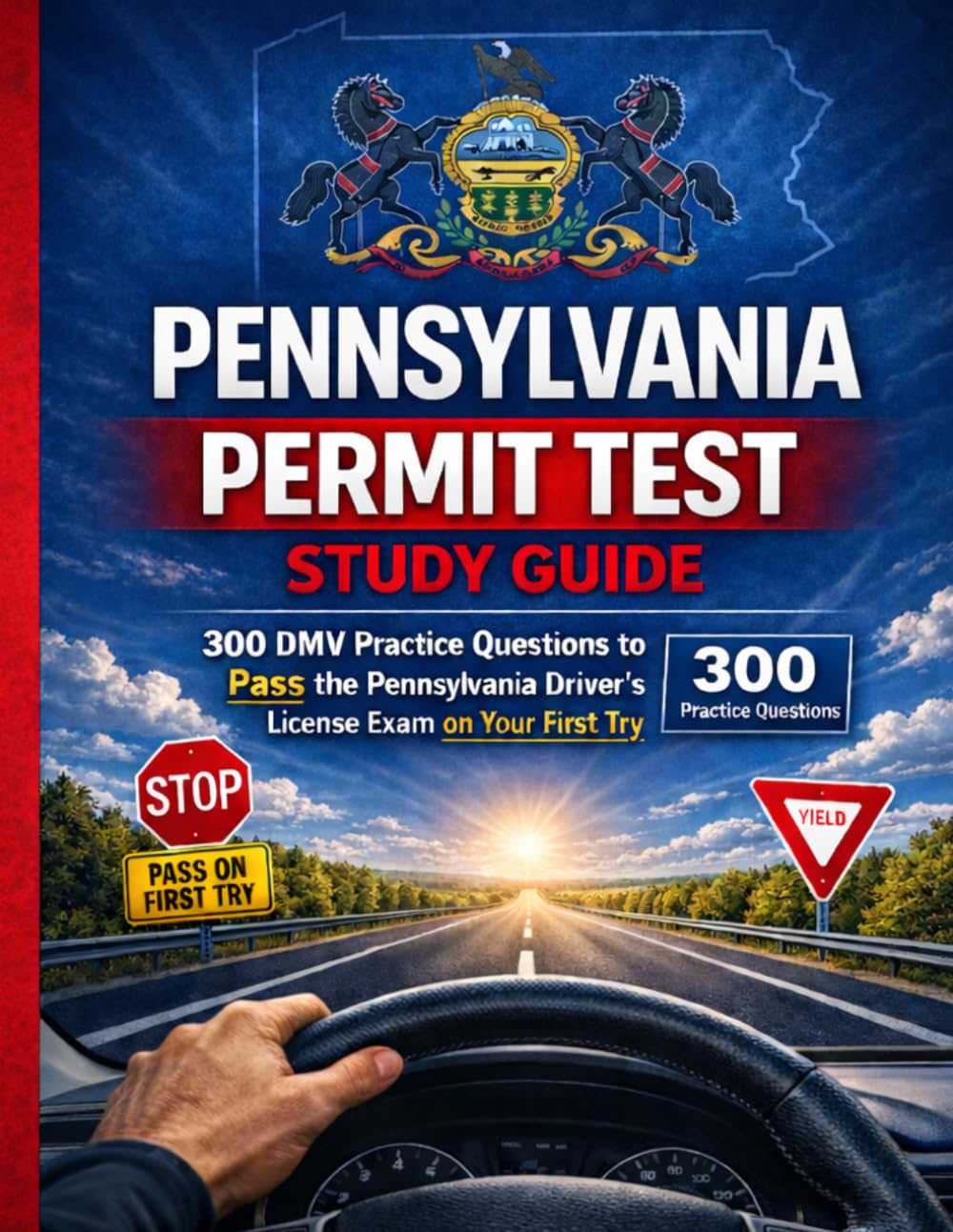 PENNSYLVANIA PERMIT TEST STUDY GUIDE: 300 DMV Practice Questions to Pass the Pennsylvania Driver’s License Exam on Your First Try