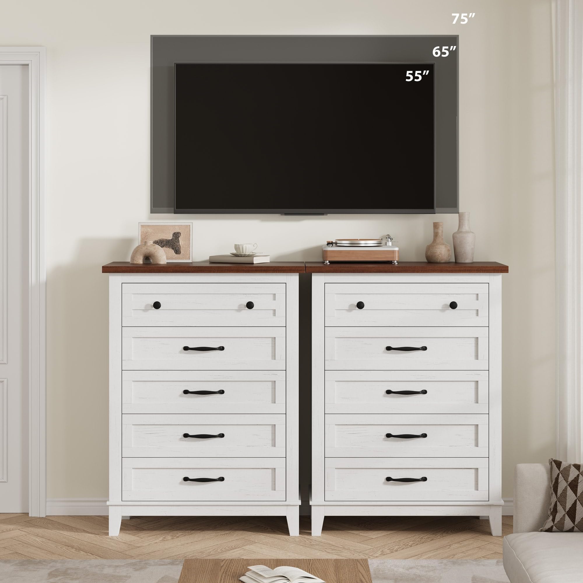 GarveeLife Cómoda 5 Gaveteros Almacenaje Ropa MDF con Sistema Antivuelco