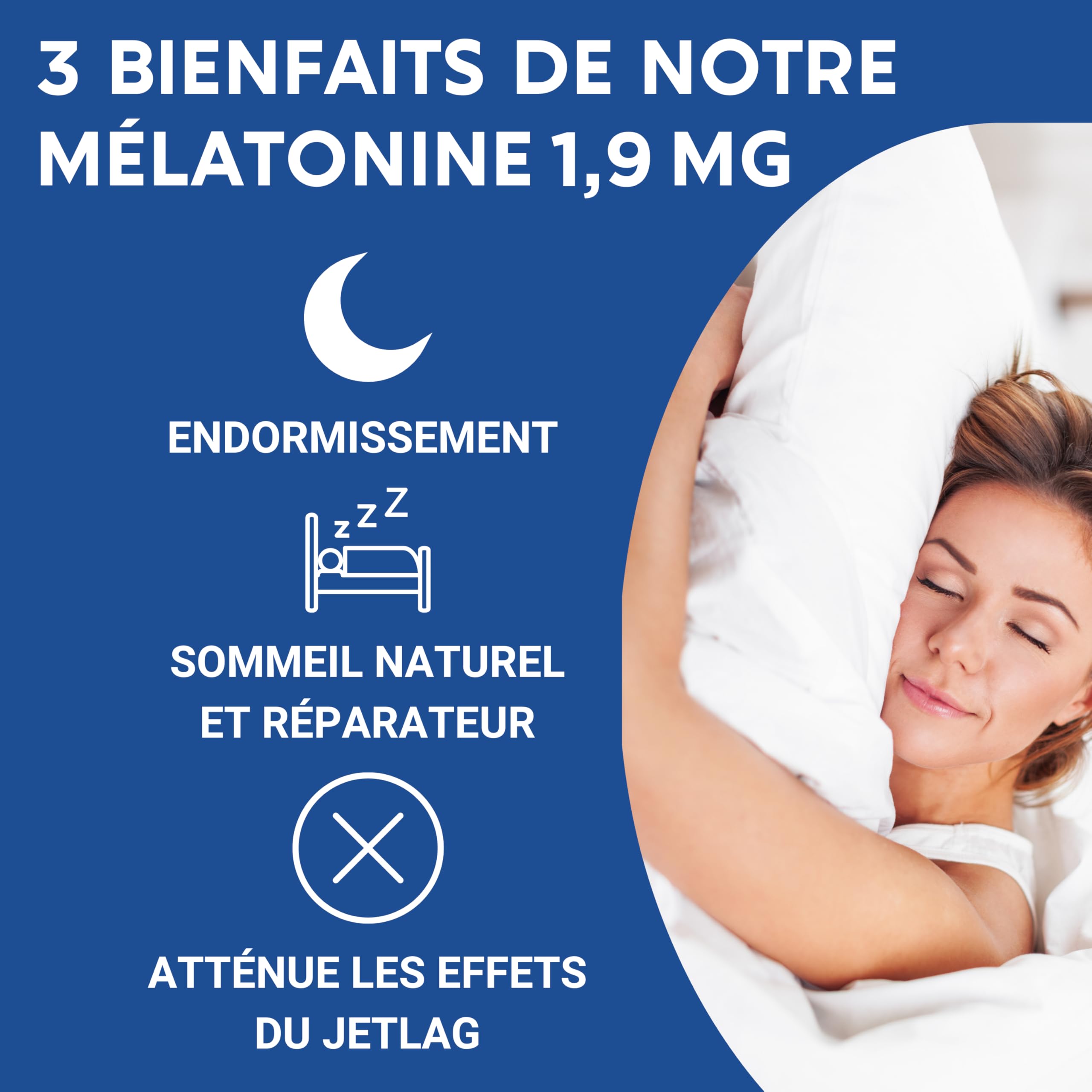 MÉLATONINE 1,9MG - 1 an d’Approvisionnement 365 Comprimés - Endormissement, Sommeil, Jetlag - Fabriqué en France