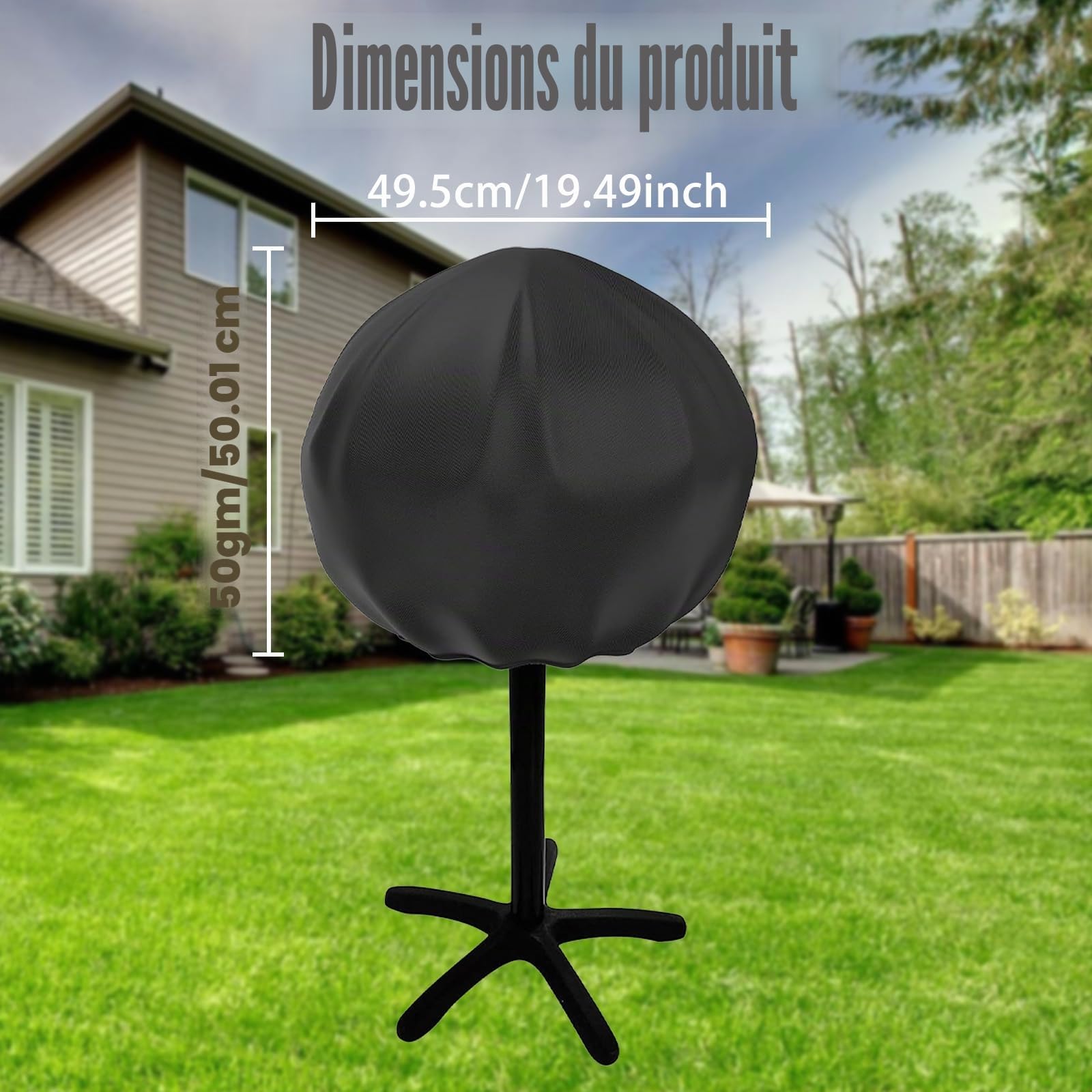 Housse de Barbecue Imperméable Protection Gril UV 50cm SYCK-G045