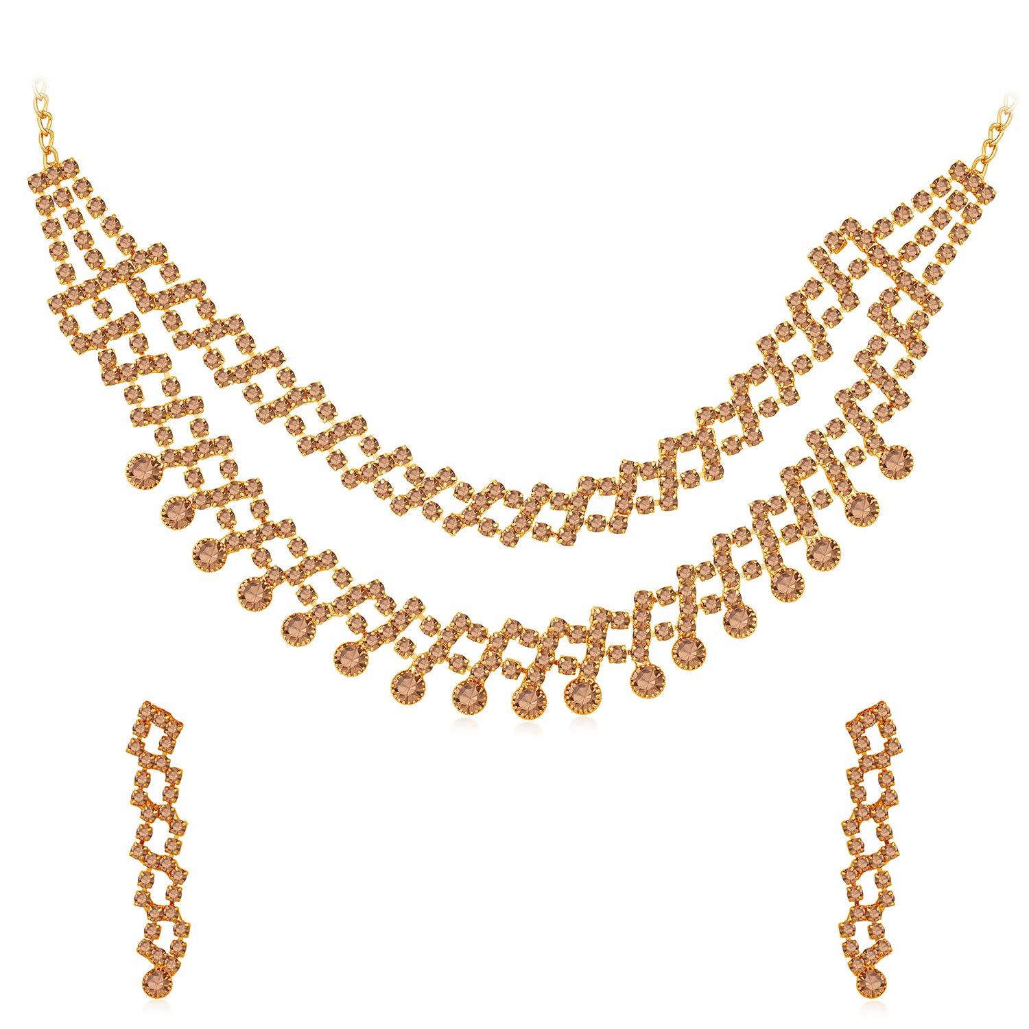 Sukkhi Delicate Gold Plated Layered Necklace Set For Women (NS102086) (B0B4X1478D) Amazon Price History, Amazon Price Tracker