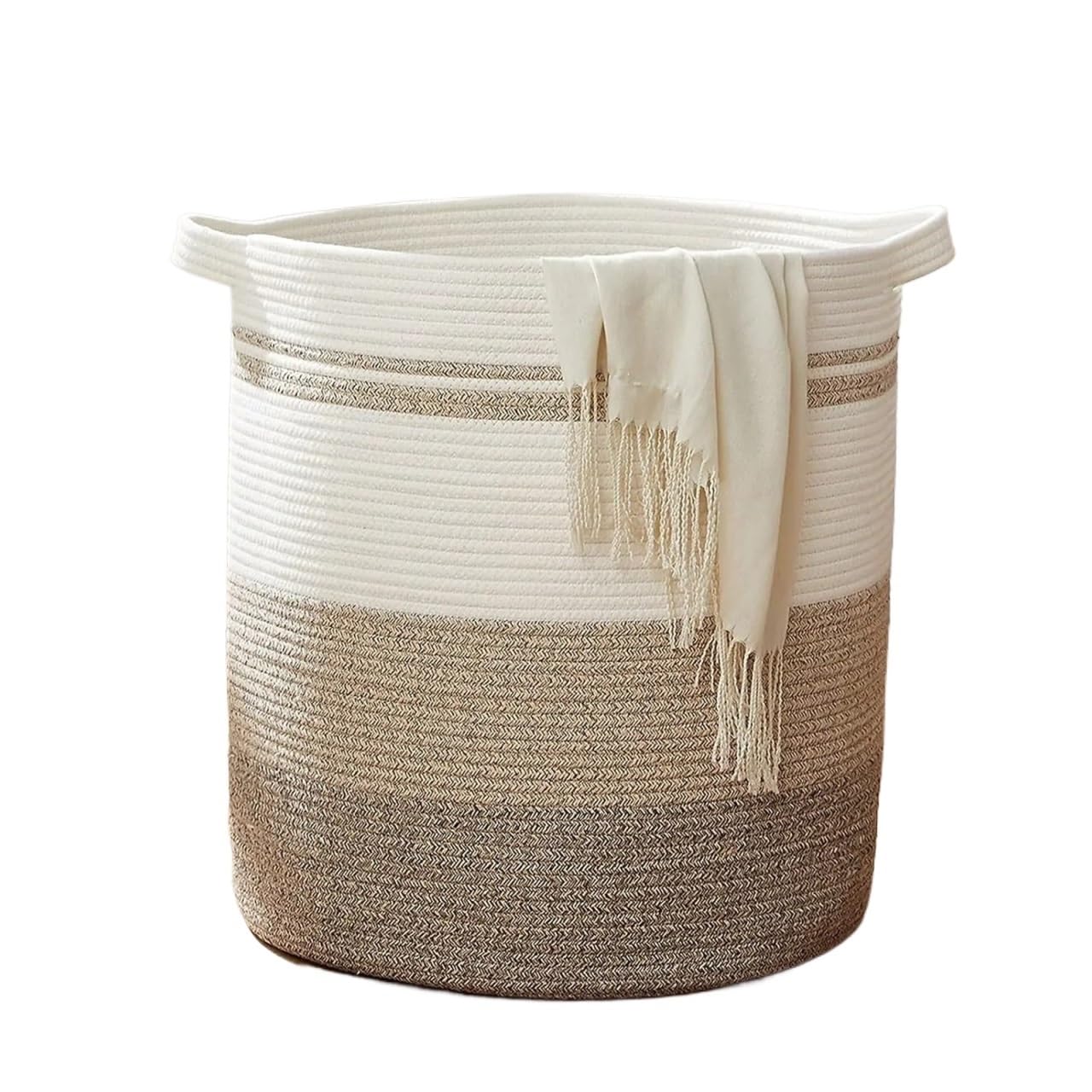 Panier à linge tissé 80L durable au design décoratif haut de gamme pour ranger la maison