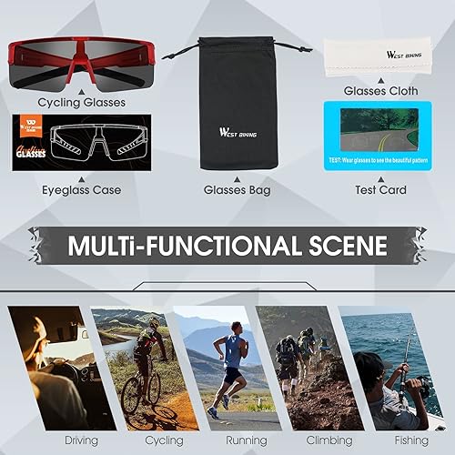 Miniatura 7 de CYCLESPEED Gafas de sol polarizadas de ciclismo para hombres y mujeres gafas de ciclismo UV 400 para béisbol pesca conducción