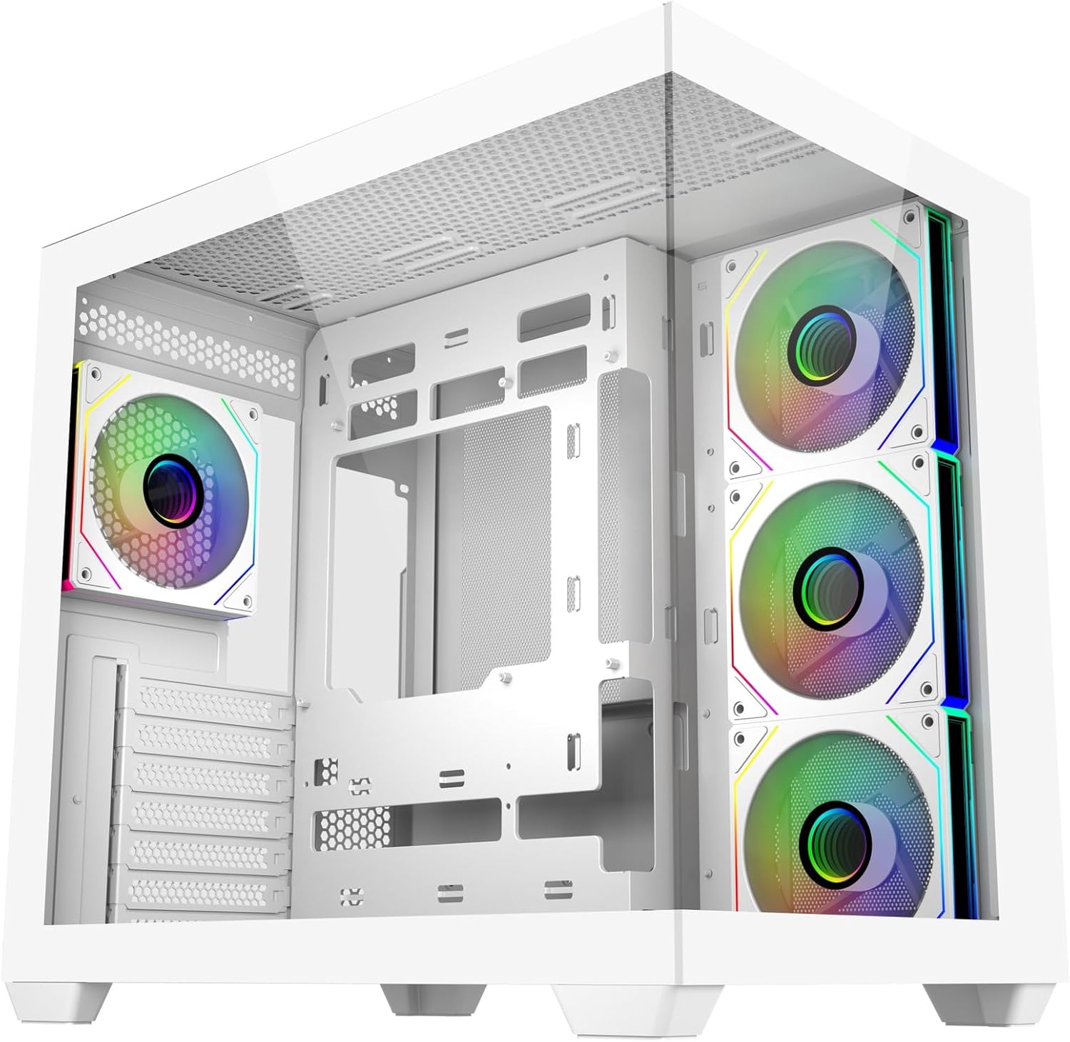 Cooler Master Elite 681 Computer Case- White |4 X Pre-Installed Reverse Argb Fans|Upto 360mm AIO Support|ATX Motherboard Support |Ready for RTX 50 Series Upto 410mm |Type C Connector | Fish Tank Case