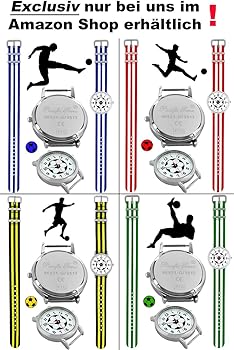 Pacific Time Orologio Calcio Bambini: Lancette Che Si Illuminano Al Buio E Cinturino In Tessuto Sostituibile - Regalo Perfetto Per Piccoli Campioni!