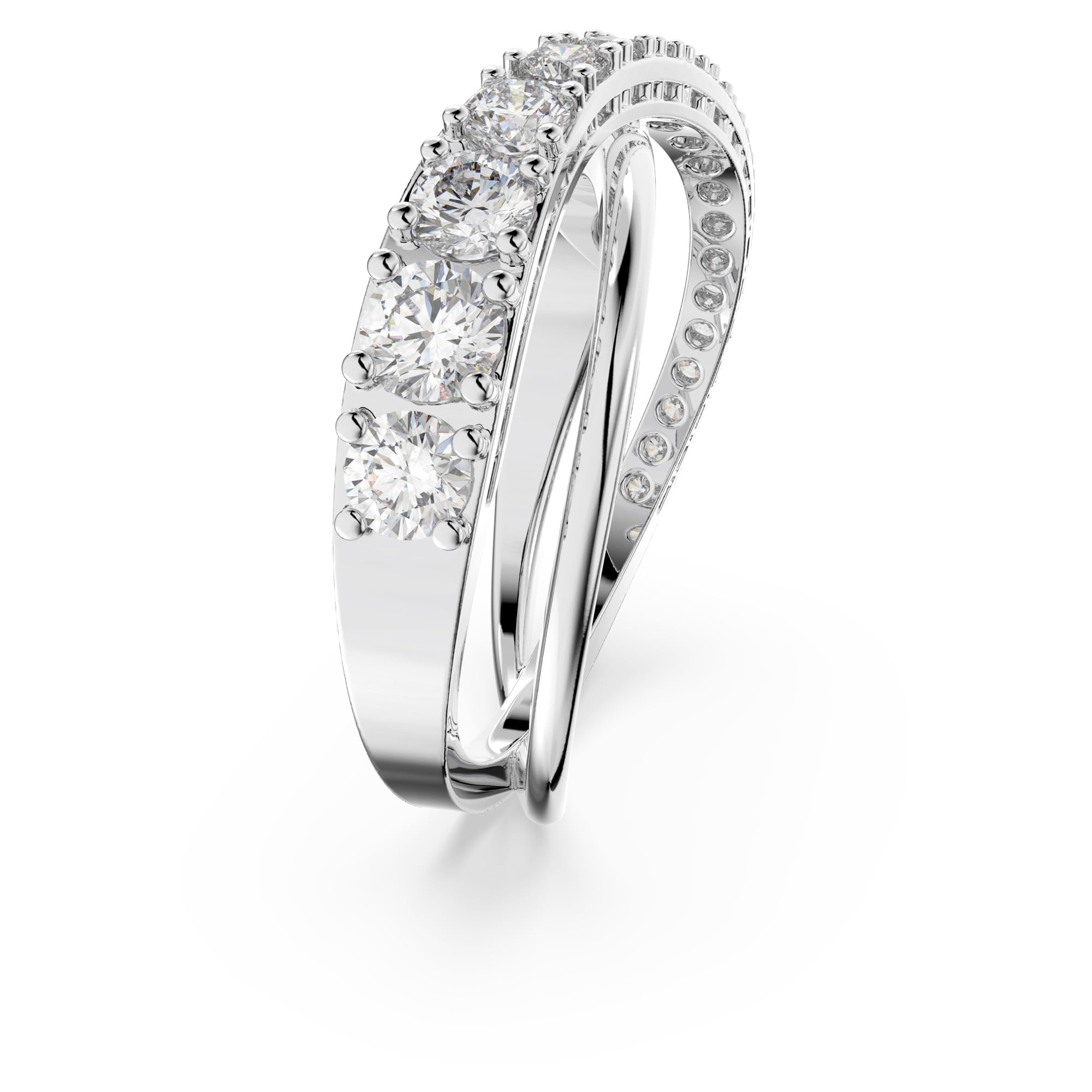 Swarovski Hyperbola Collezione bague, blanc, plaqué rhodium