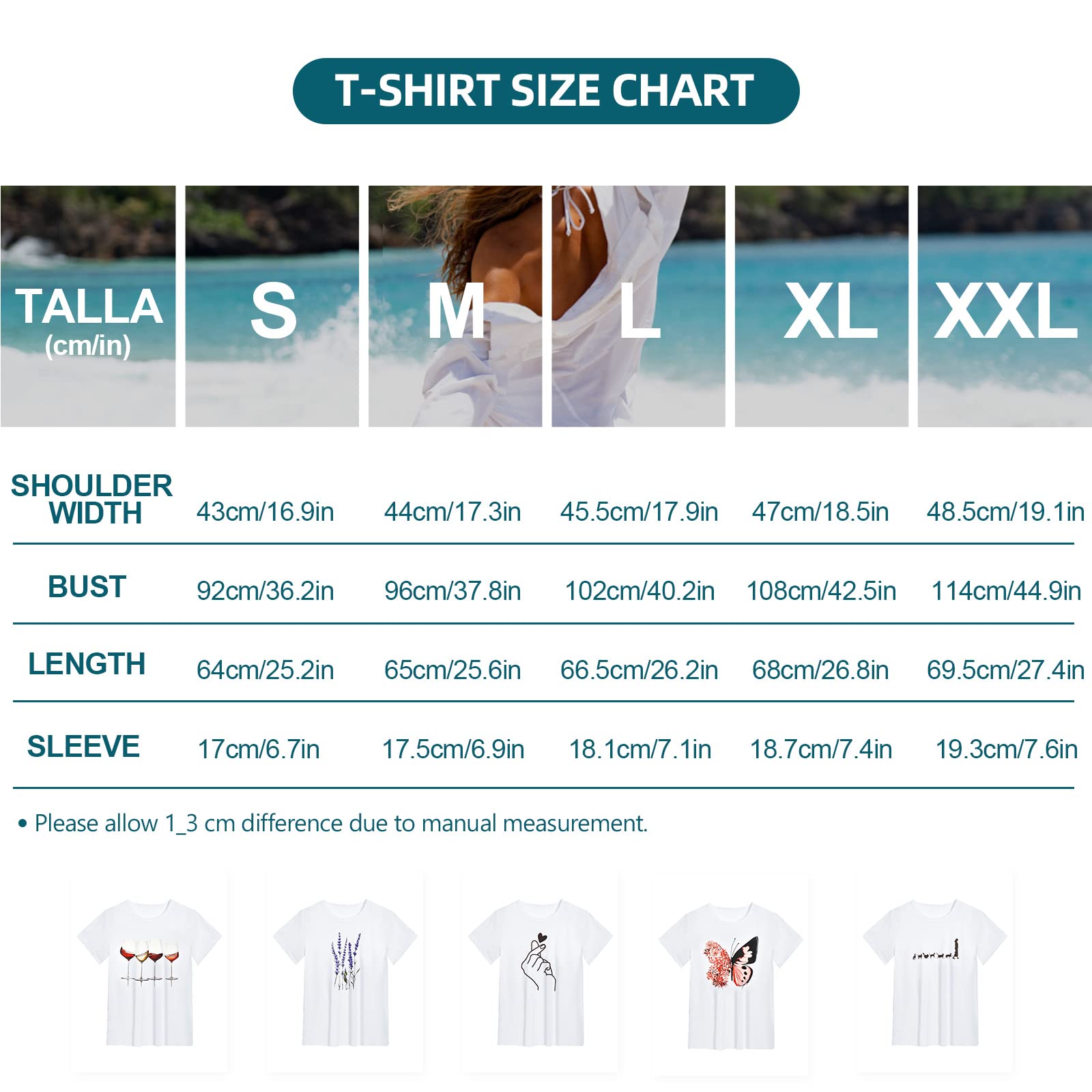 heekpek Camiseta Manga Corta Mujer Blanca Basicas T-Shirt Mujer Algodon Casual Cuello Redondo Camiseta de Verano con Estampado