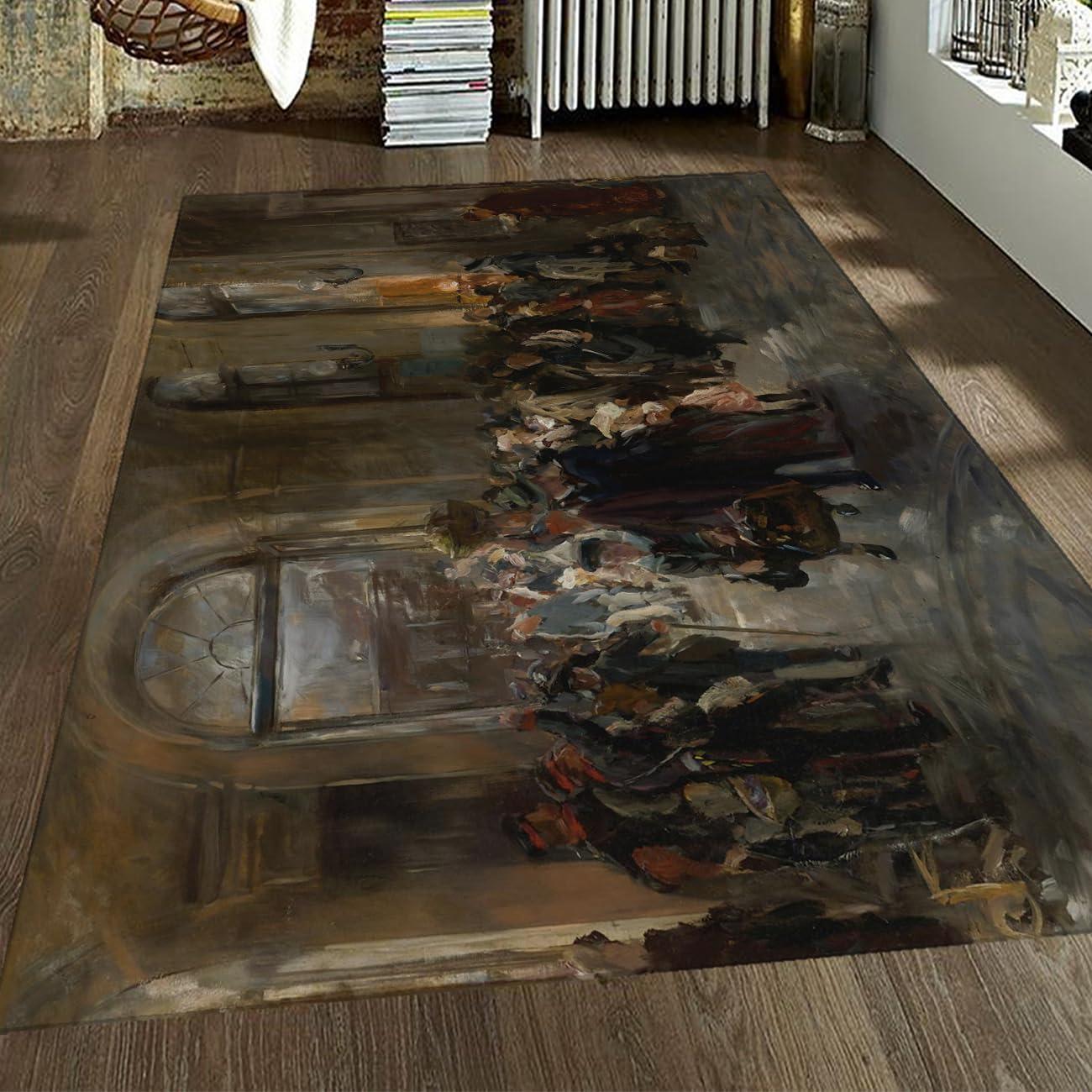 100 x 150 cm Dywaniki do salonu Można prać w pralce Vintage Antypoślizgowy dywan z krótkim włosiem Lekki słynny nadruk farby na podłogę w gospodarstwie kuchennym pod stołem