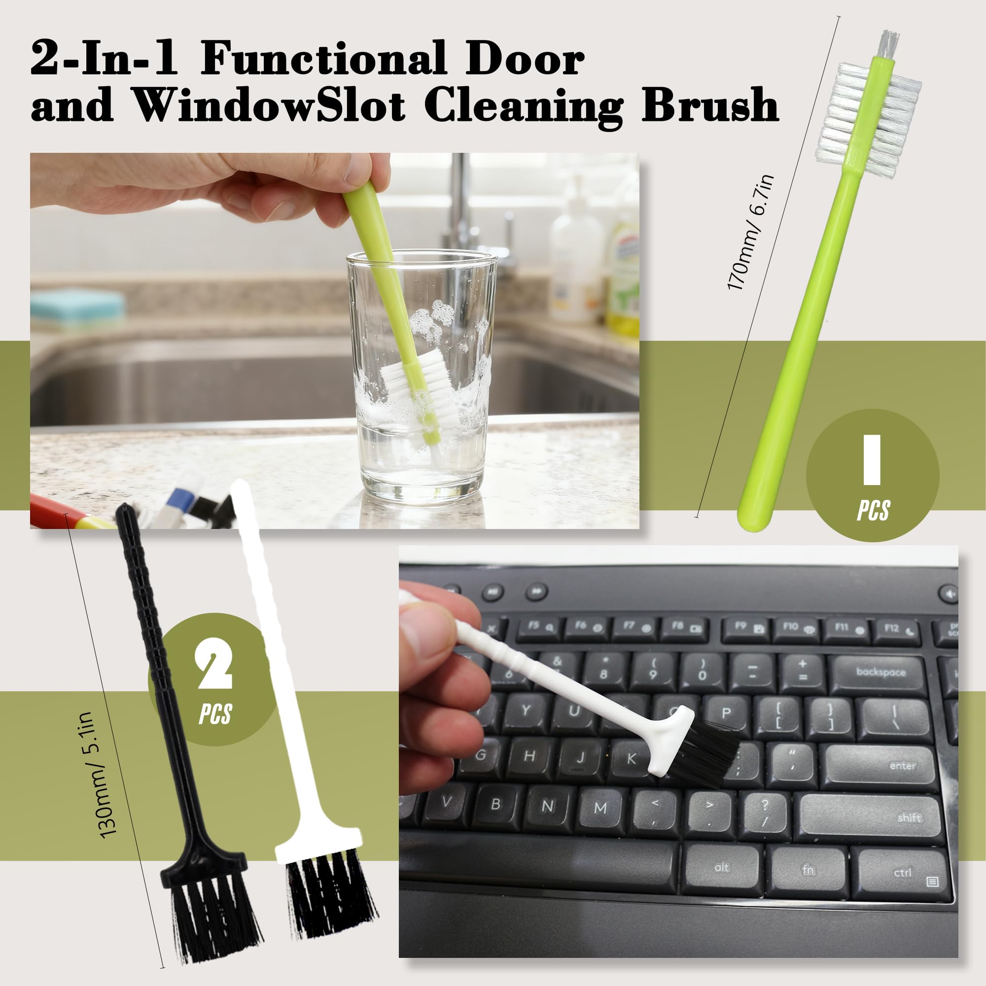 15Pcs Crevice Cleaning Brush Set Hard Bristle Scrub Brushes Tools Groove Gap Cleaning Brush for Housekeeping Bathroom Corners Window Track Kitchen Toilet Cup Faucet