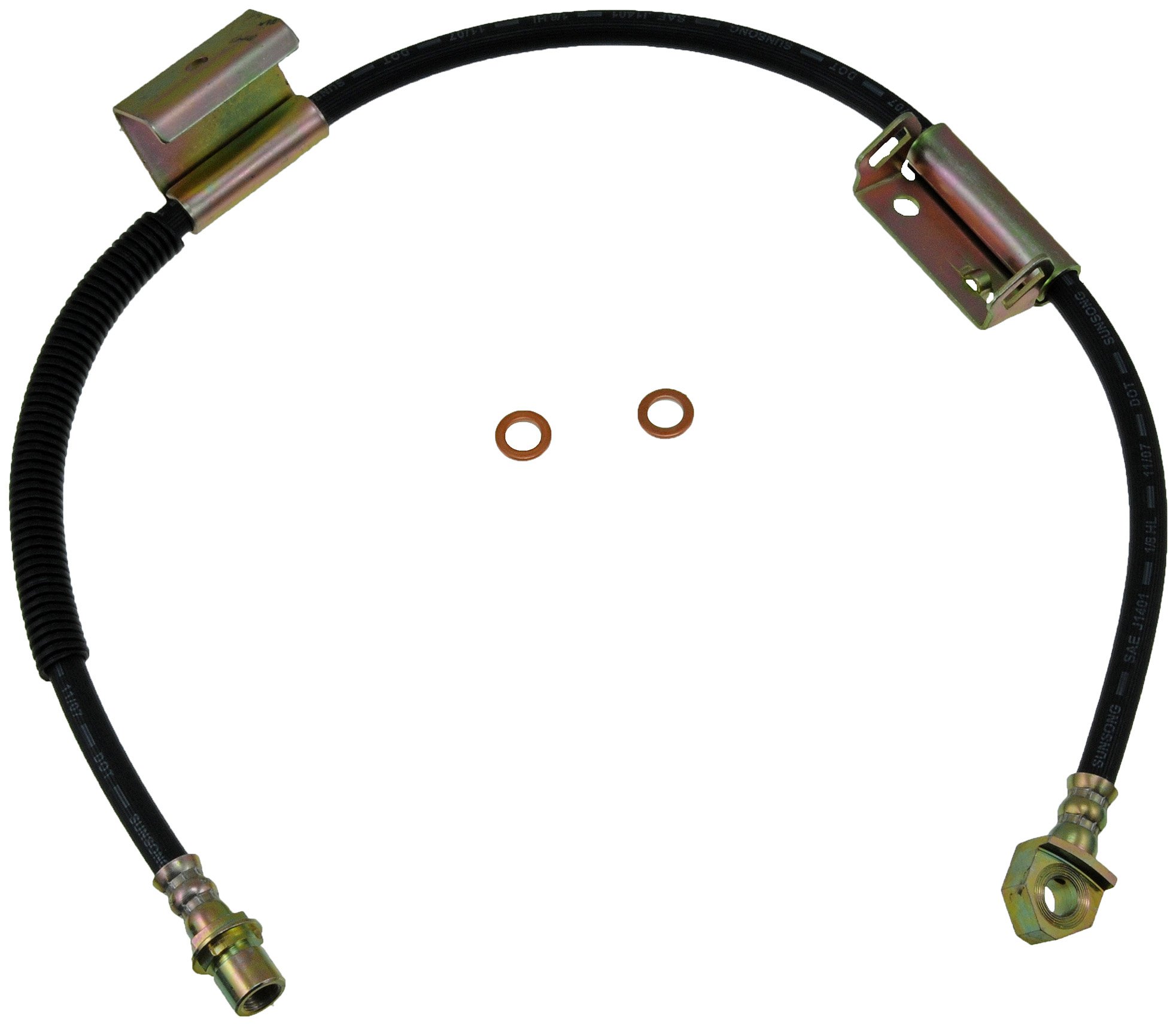 Photo 1 of Dorman H381298 Front Driver Side Brake Hydraulic Hose Compatible with Select Chevrolet/GMC Models,Black