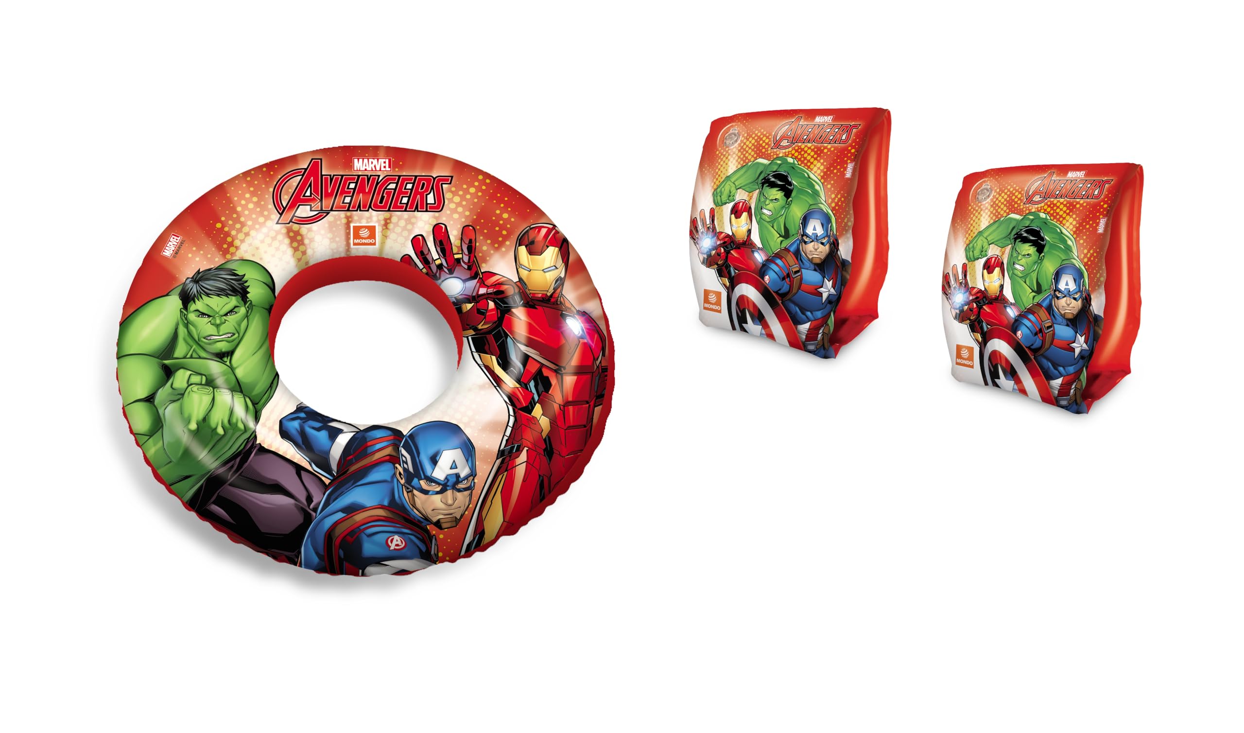 Mondo Toys - set braccioli e ciambella bambini mare estate piscina (avengers)