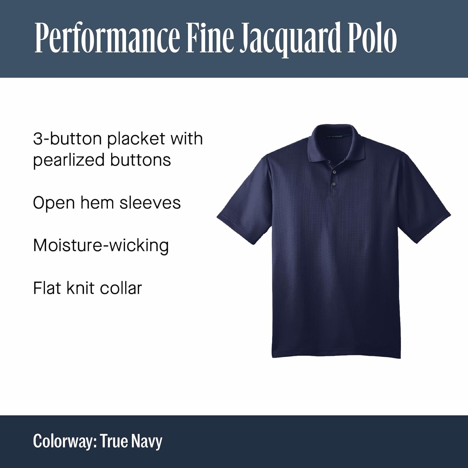 Port Authority Performance Fine Jacquard Polo Shirt - Image 6