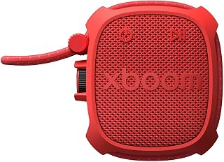 LG xboom Rock por will.i.am, Bocina Bluetooth con una Durabilidad Extrema para Exteriores, Color Rojo