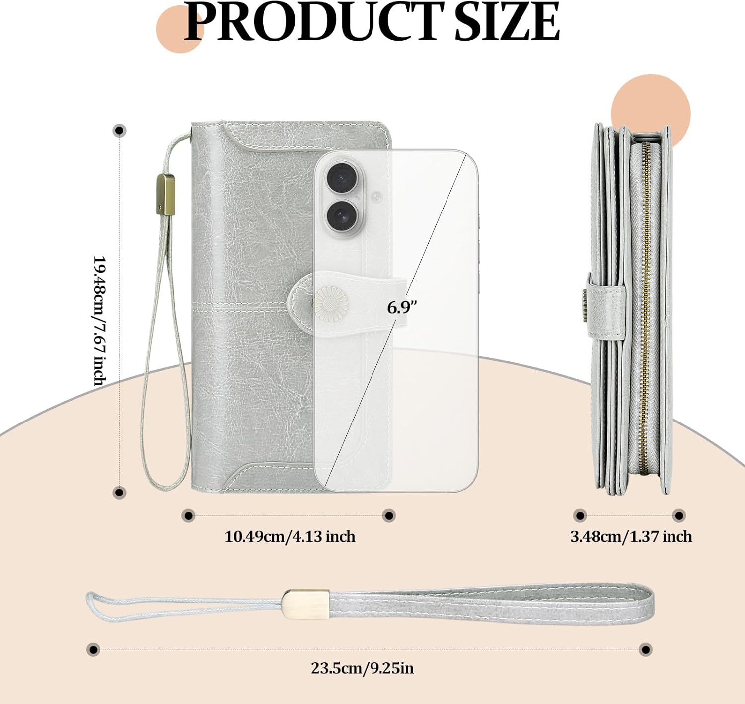 FALAN MULE Women Leather Wallet Large Capacity Bifold RFID Blocking Card Holder with Zipper Coin Pocket - Image 5