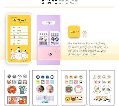 Miniatura 15 de Pricker+ Papel adhesivo fotográfico Impresora portátil inalámbrica para teléfono con 5 modos de impresión Cartucho de impresora adhesiva a