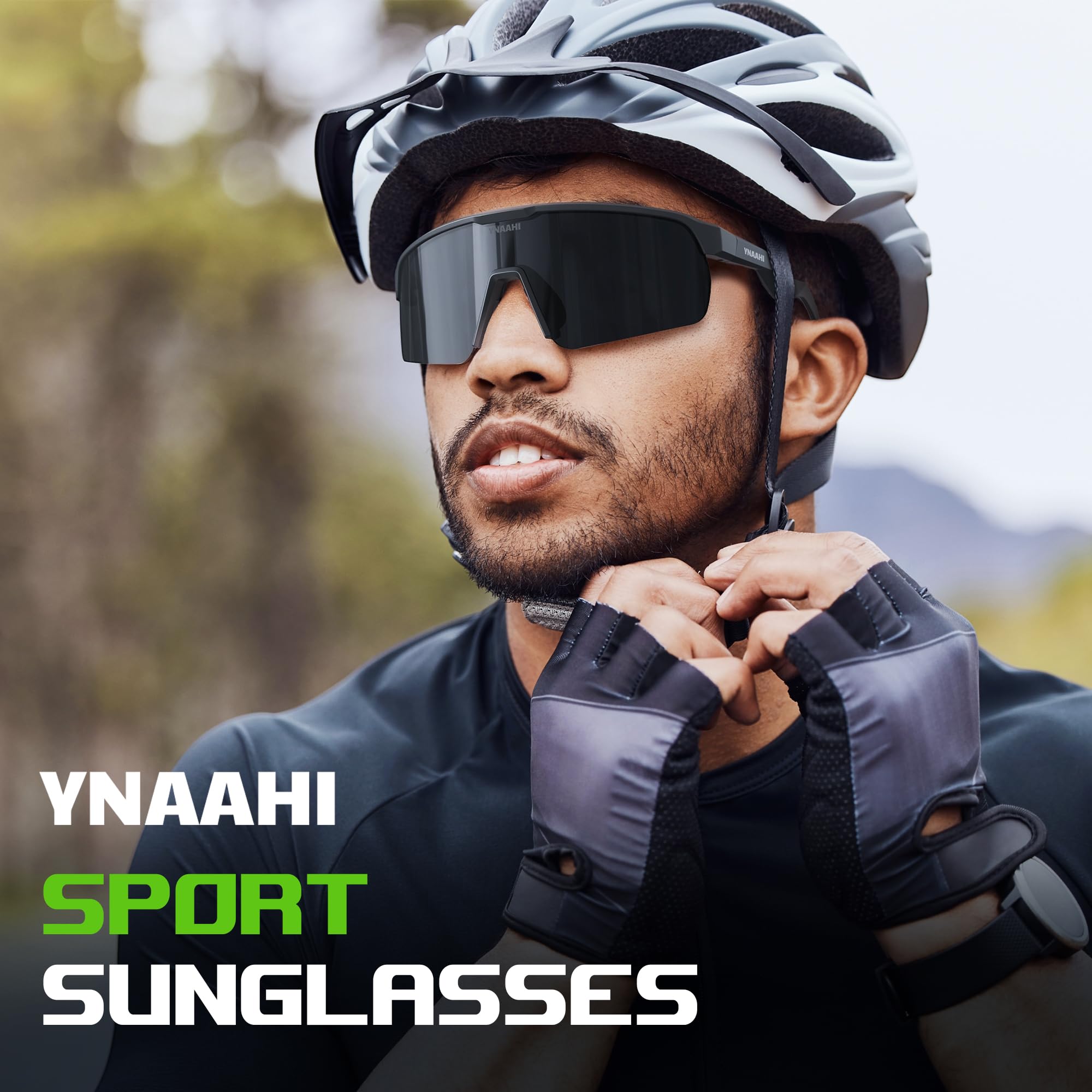 Occhiali da sole sportivi, lenti infrangibili in policarbonato, protezione UV400, ideali per ciclismo, pickleball e corsa